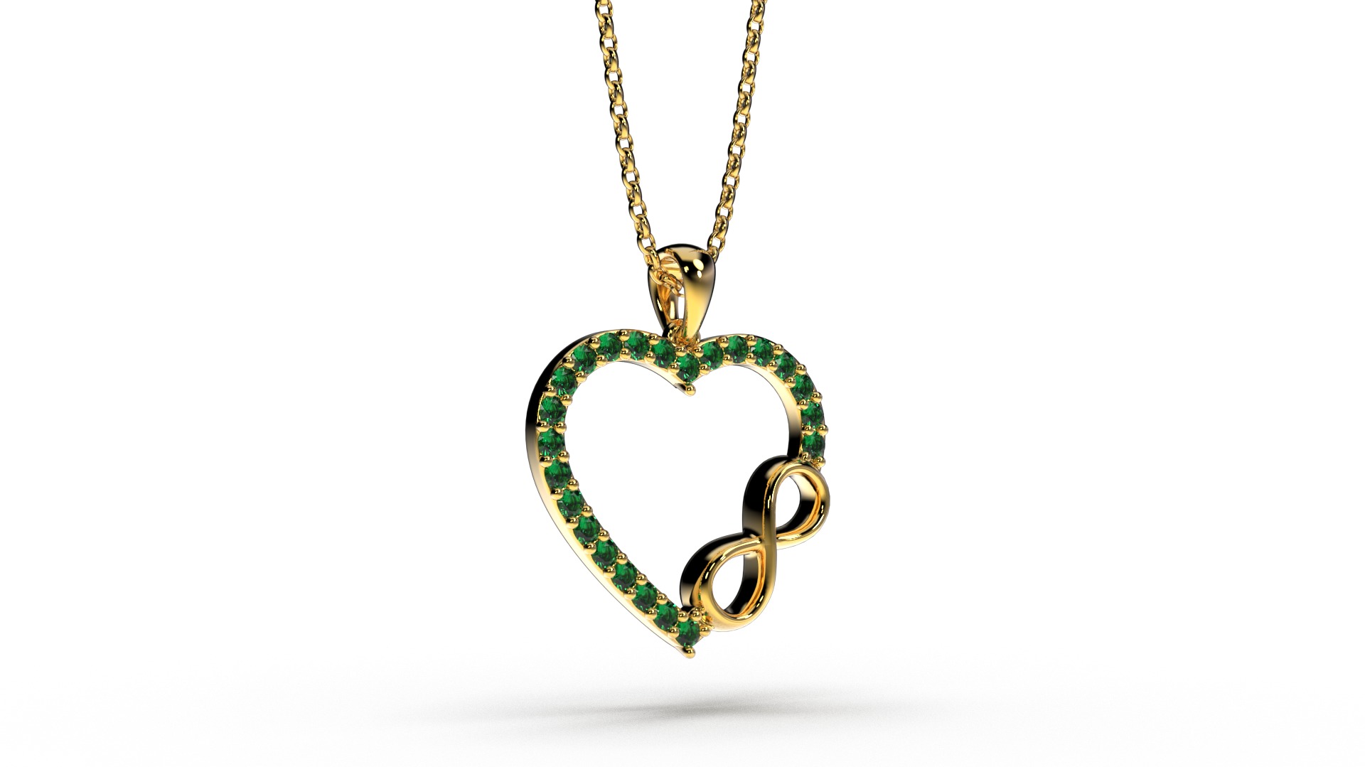 HEART INFINITY PENDANT LOVE SIGN - Diamonds Valentines Day 3D print model_11
