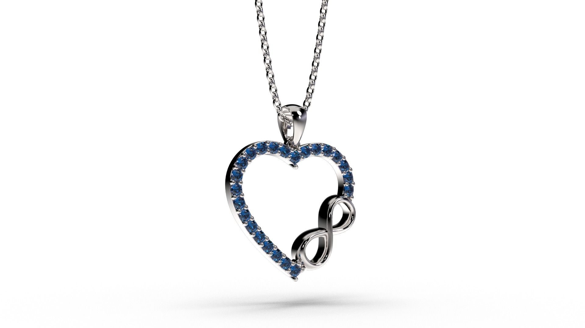HEART INFINITY PENDANT LOVE SIGN - Diamonds Valentines Day 3D print model_7