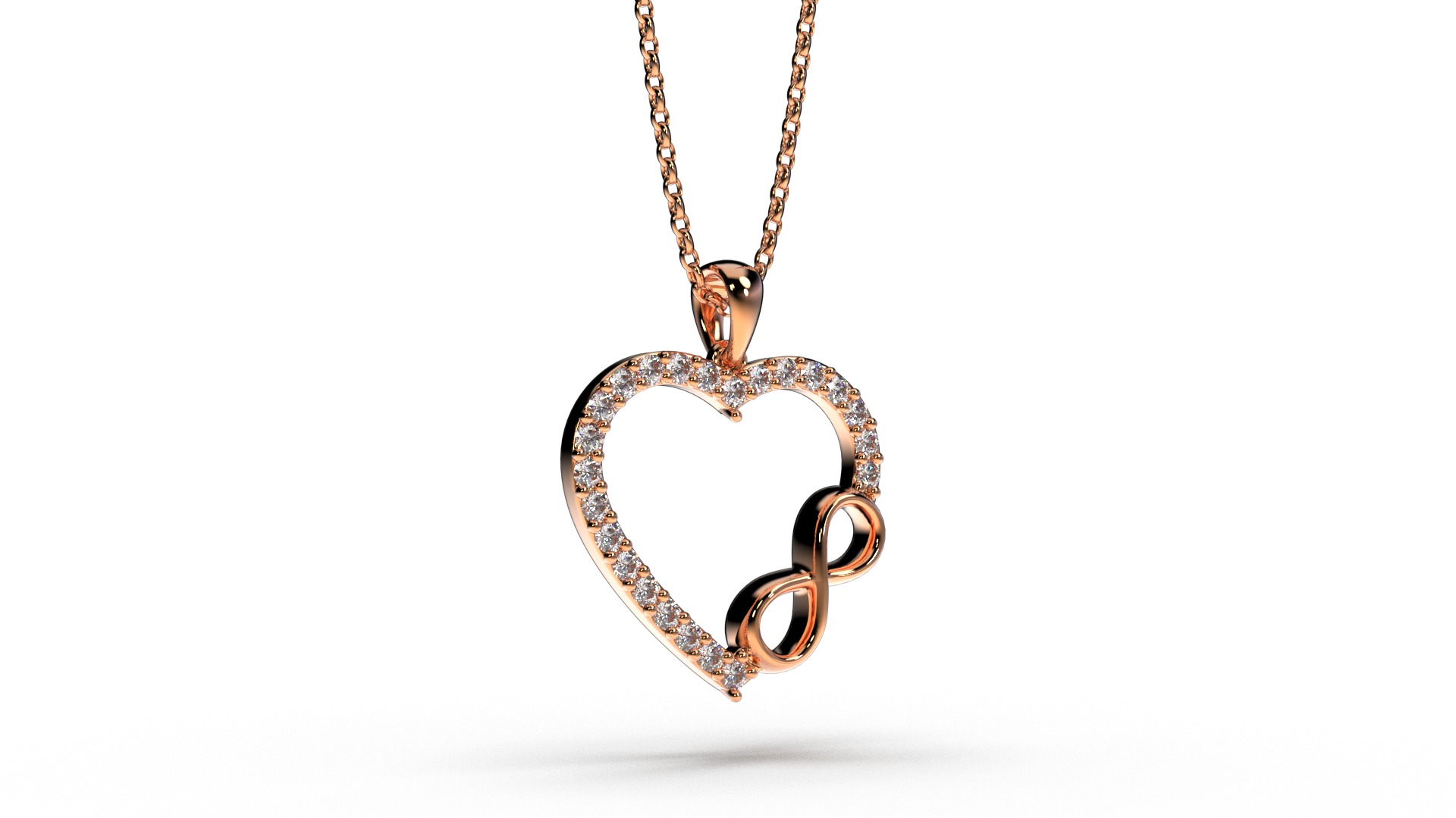HEART INFINITY PENDANT LOVE SIGN - Diamonds Valentines Day 3D print model_13