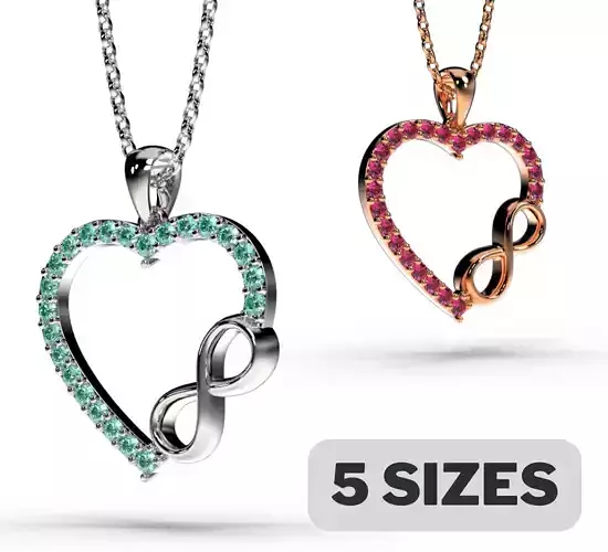HEART INFINITY PENDANT LOVE SIGN - Diamonds Valentines Day