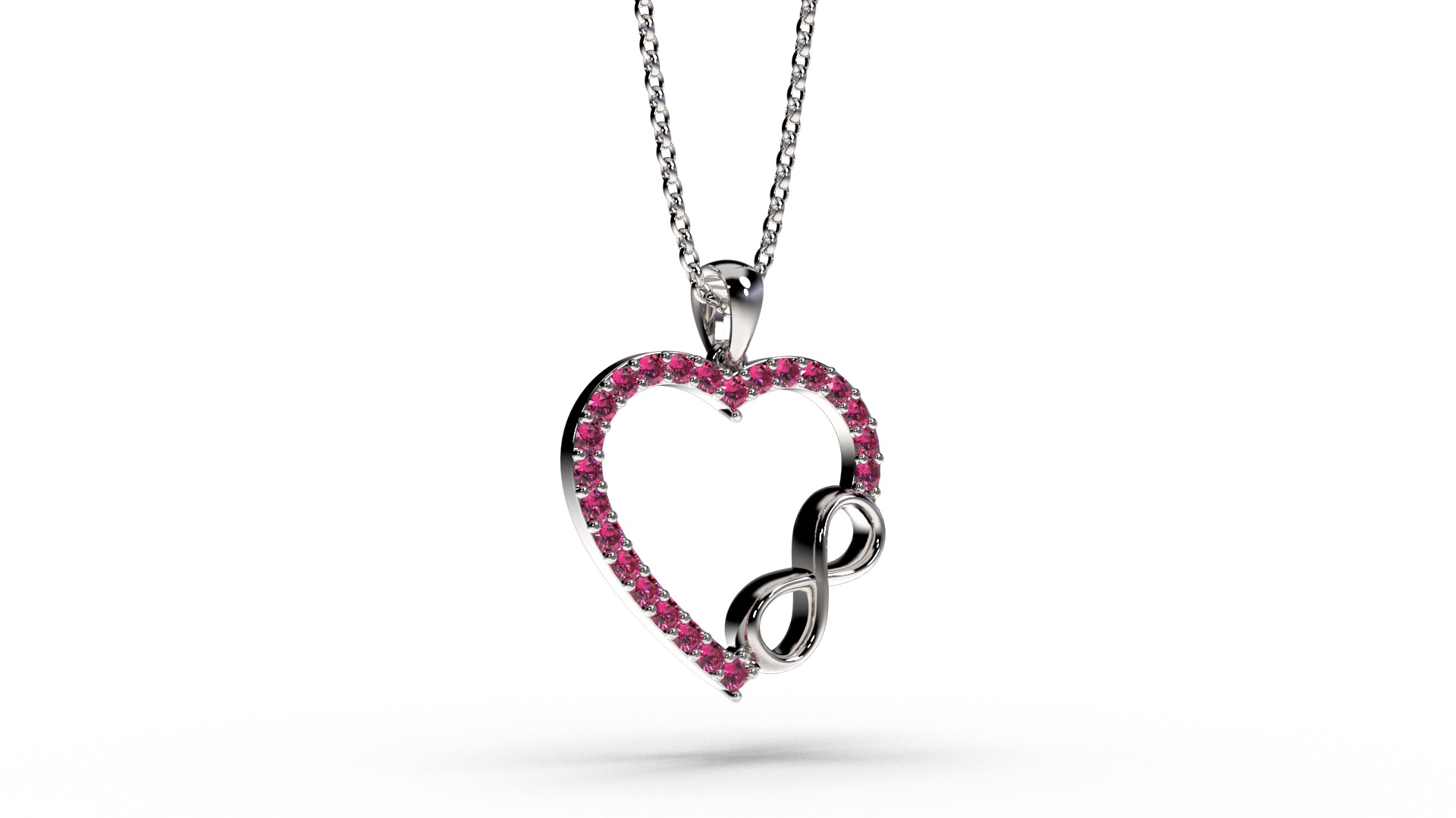 HEART INFINITY PENDANT LOVE SIGN - Diamonds Valentines Day 3D print model_8