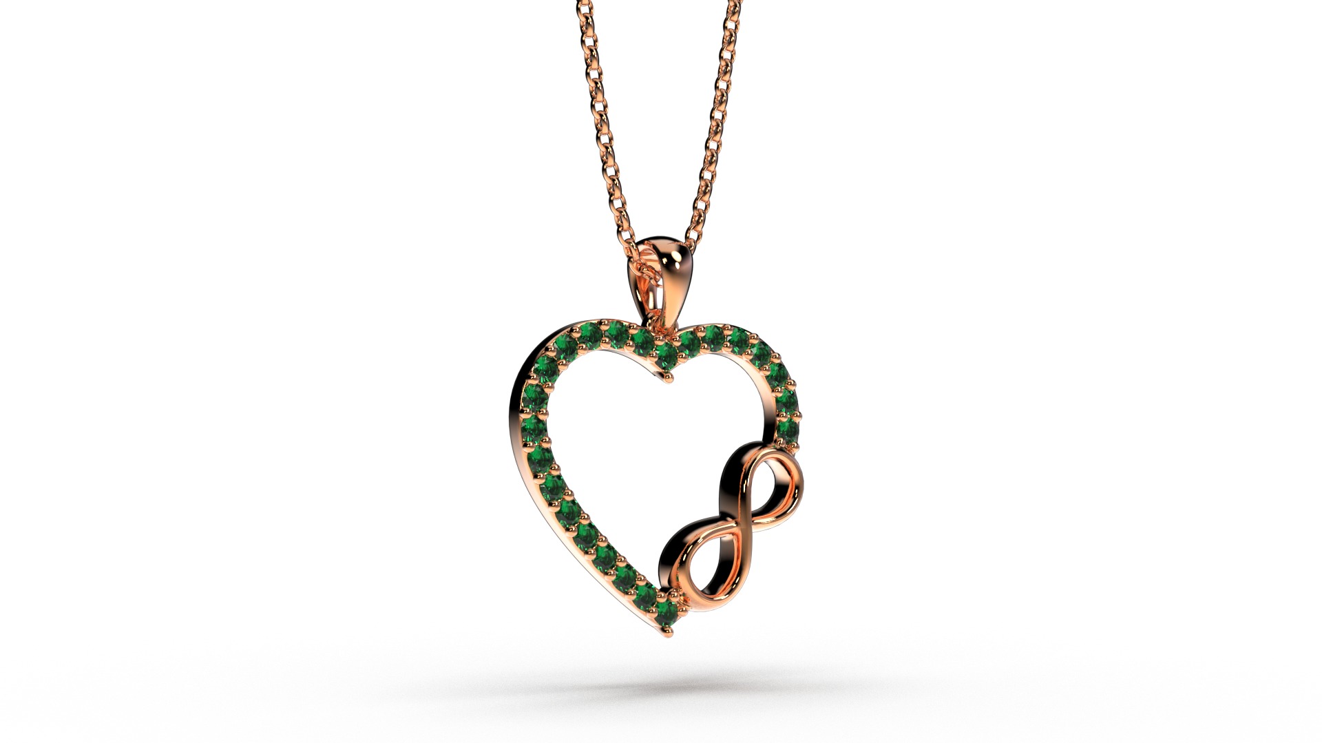 HEART INFINITY PENDANT LOVE SIGN - Diamonds Valentines Day 3D print model_14