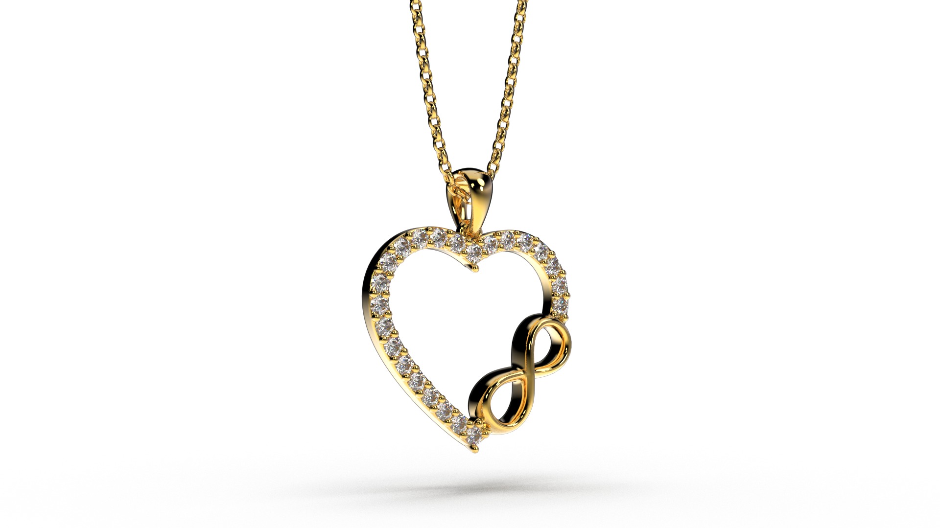 HEART INFINITY PENDANT LOVE SIGN - Diamonds Valentines Day 3D print model_12