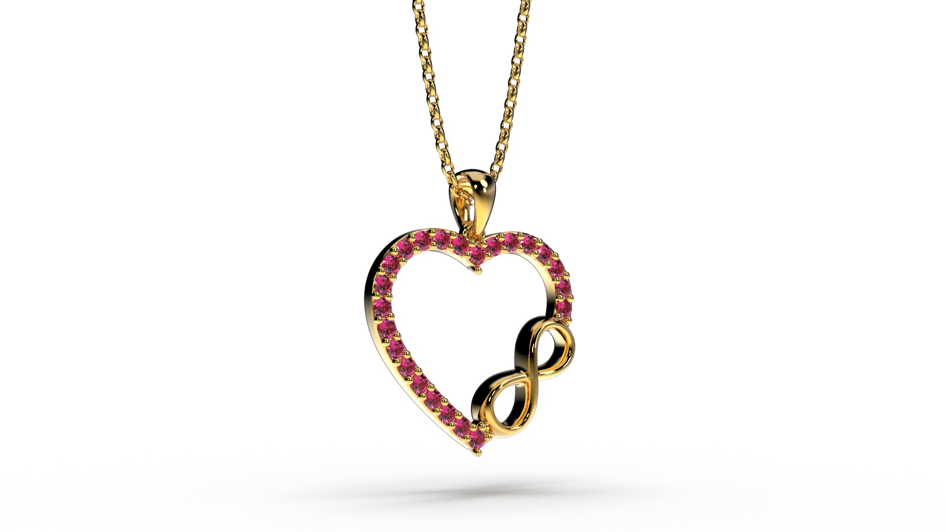 HEART INFINITY PENDANT LOVE SIGN - Diamonds Valentines Day 3D print model_10
