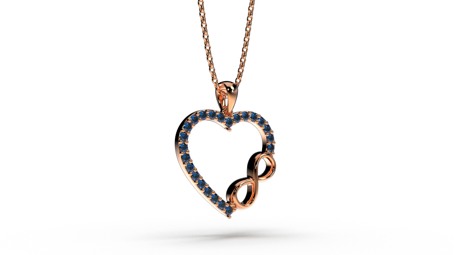 HEART INFINITY PENDANT LOVE SIGN - Diamonds Valentines Day 3D print model_16