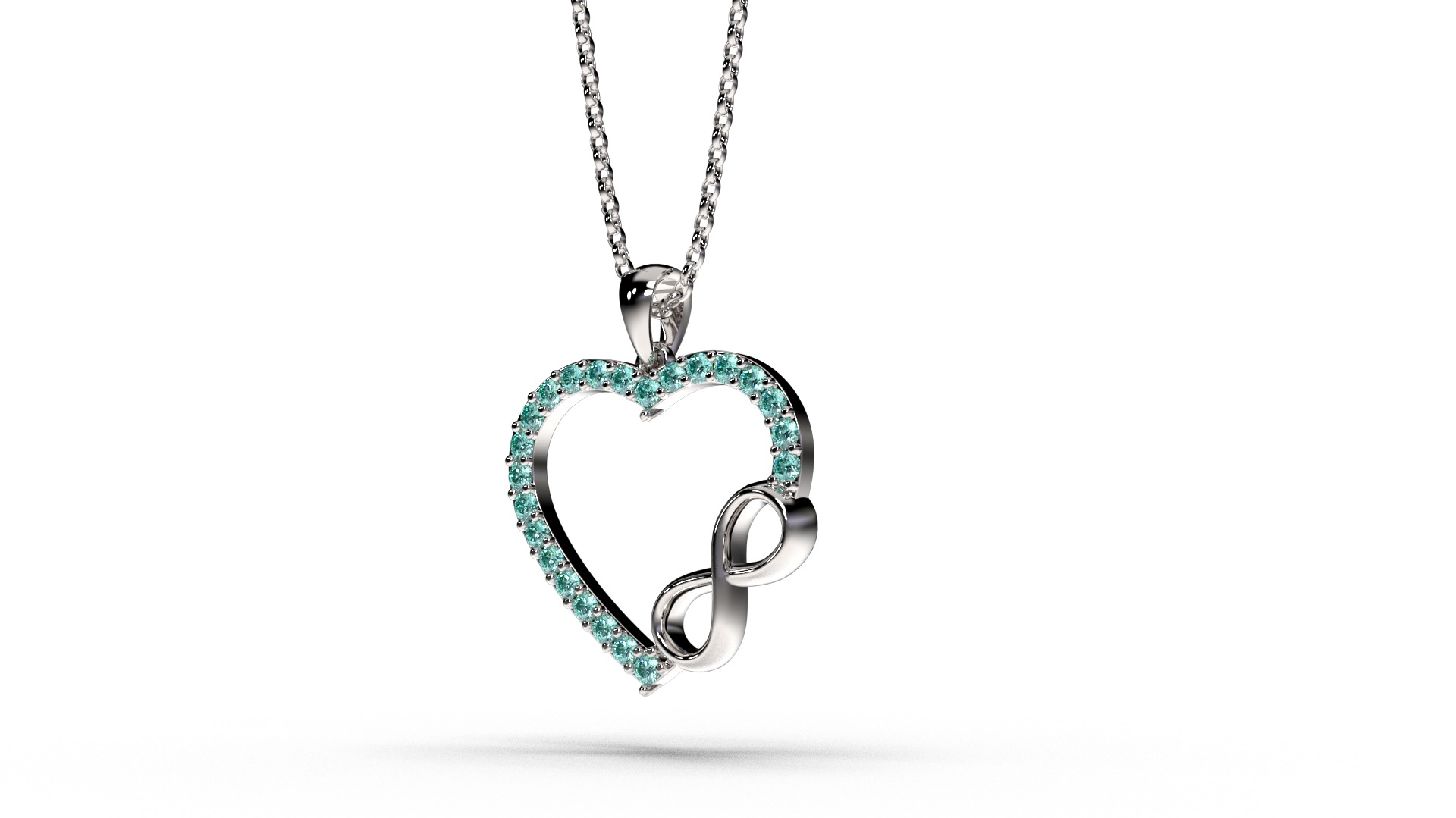 HEART INFINITY PENDANT LOVE SIGN - Diamonds Valentines Day 3D print model_5