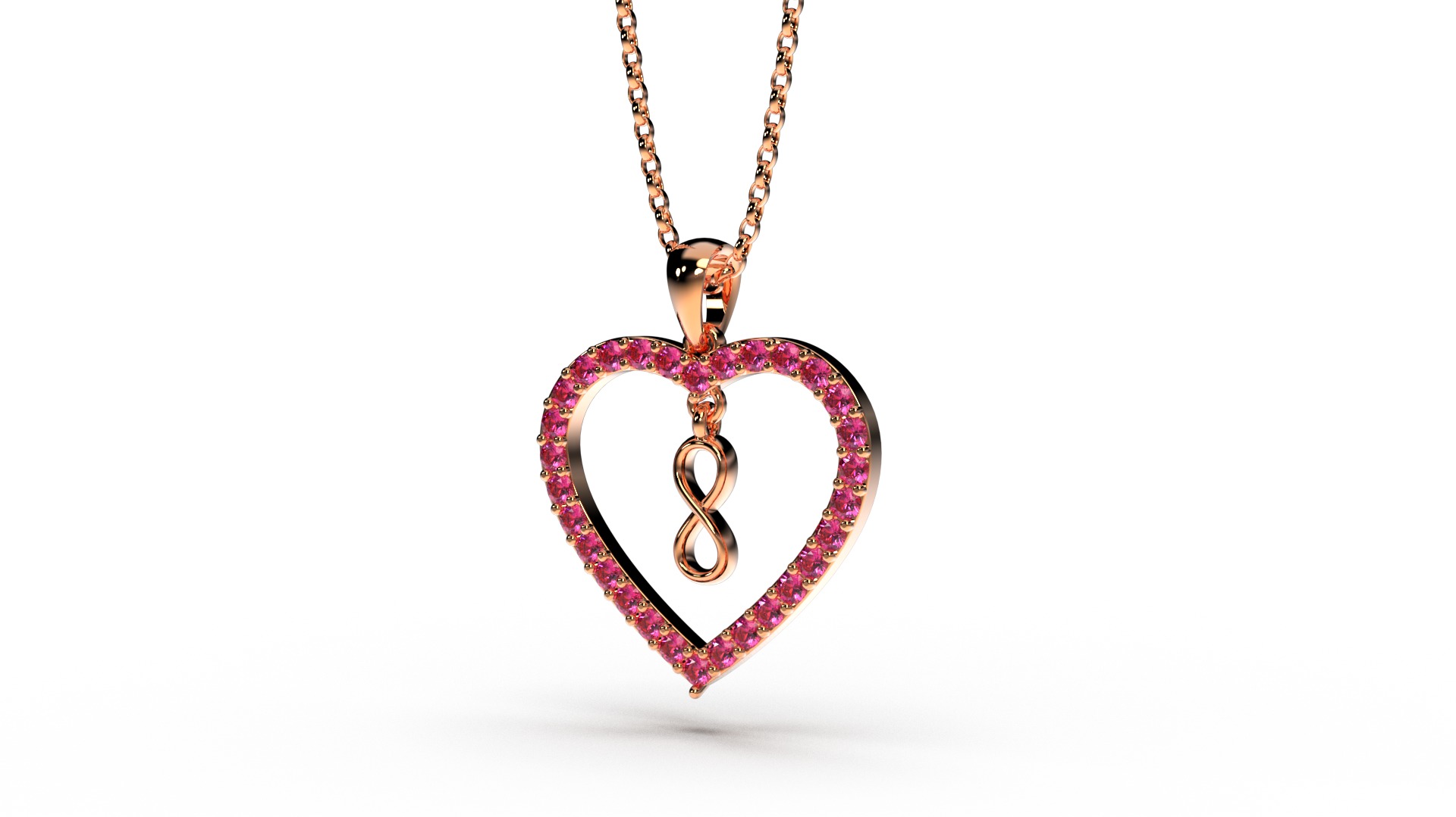 HEART INFINITY PENDANT LOVE SIGN - Diamonds Valentines Day 3D print model_18