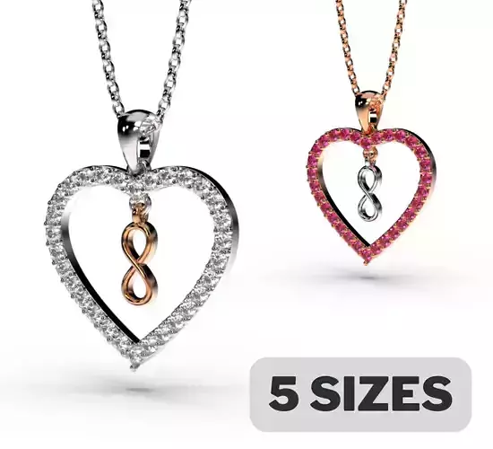 HEART INFINITY PENDANT LOVE SIGN - Diamonds Valentines Day