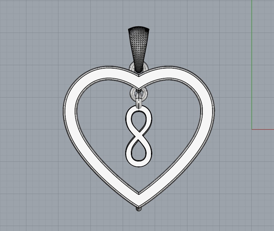HEART INFINITY PENDANT LOVE SIGN - Diamonds Valentines Day 3D print model_24