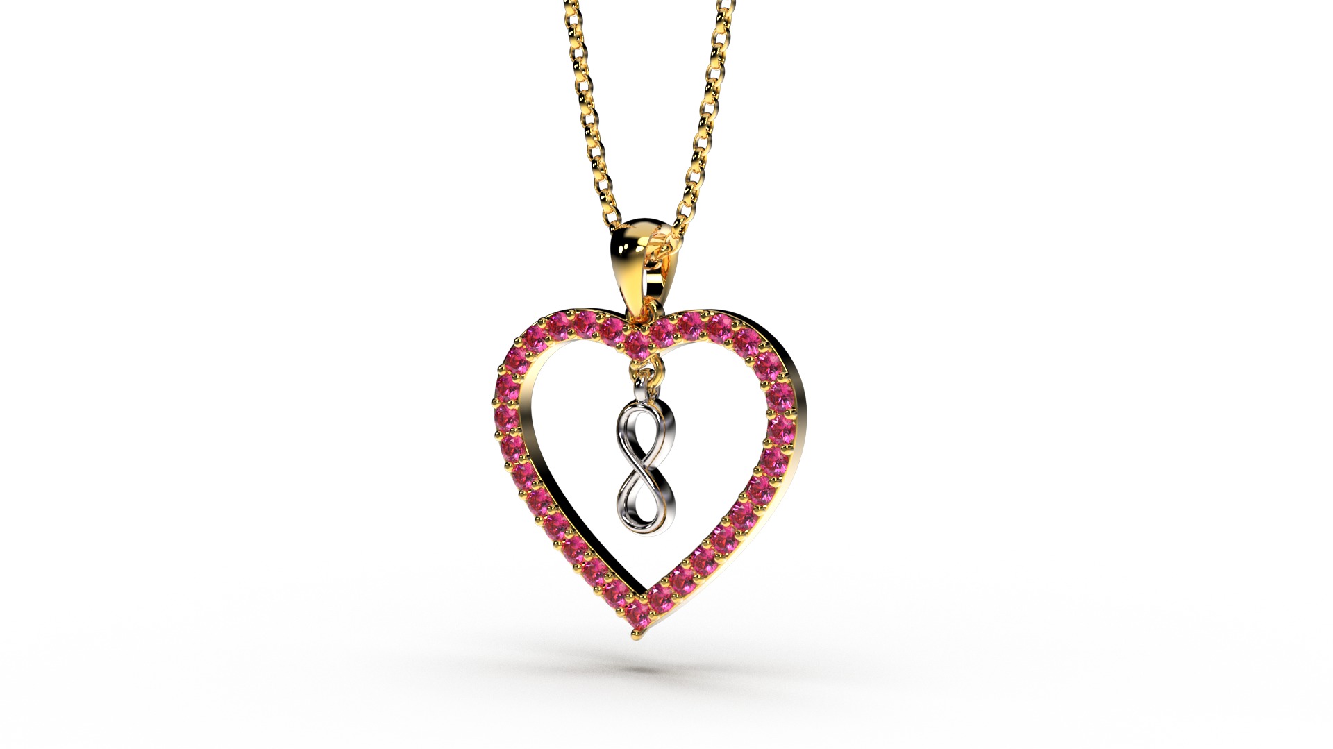 HEART INFINITY PENDANT LOVE SIGN - Diamonds Valentines Day 3D print model_19