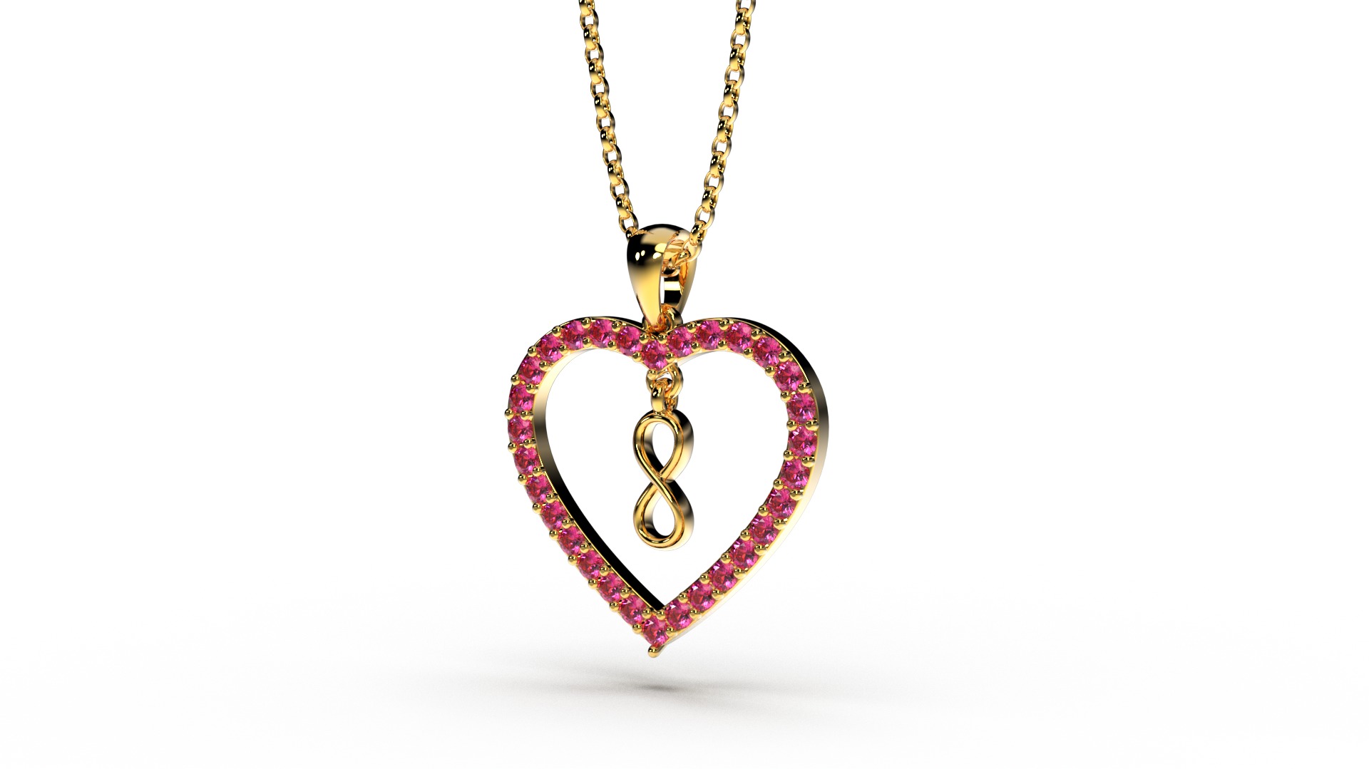 HEART INFINITY PENDANT LOVE SIGN - Diamonds Valentines Day 3D print model_17