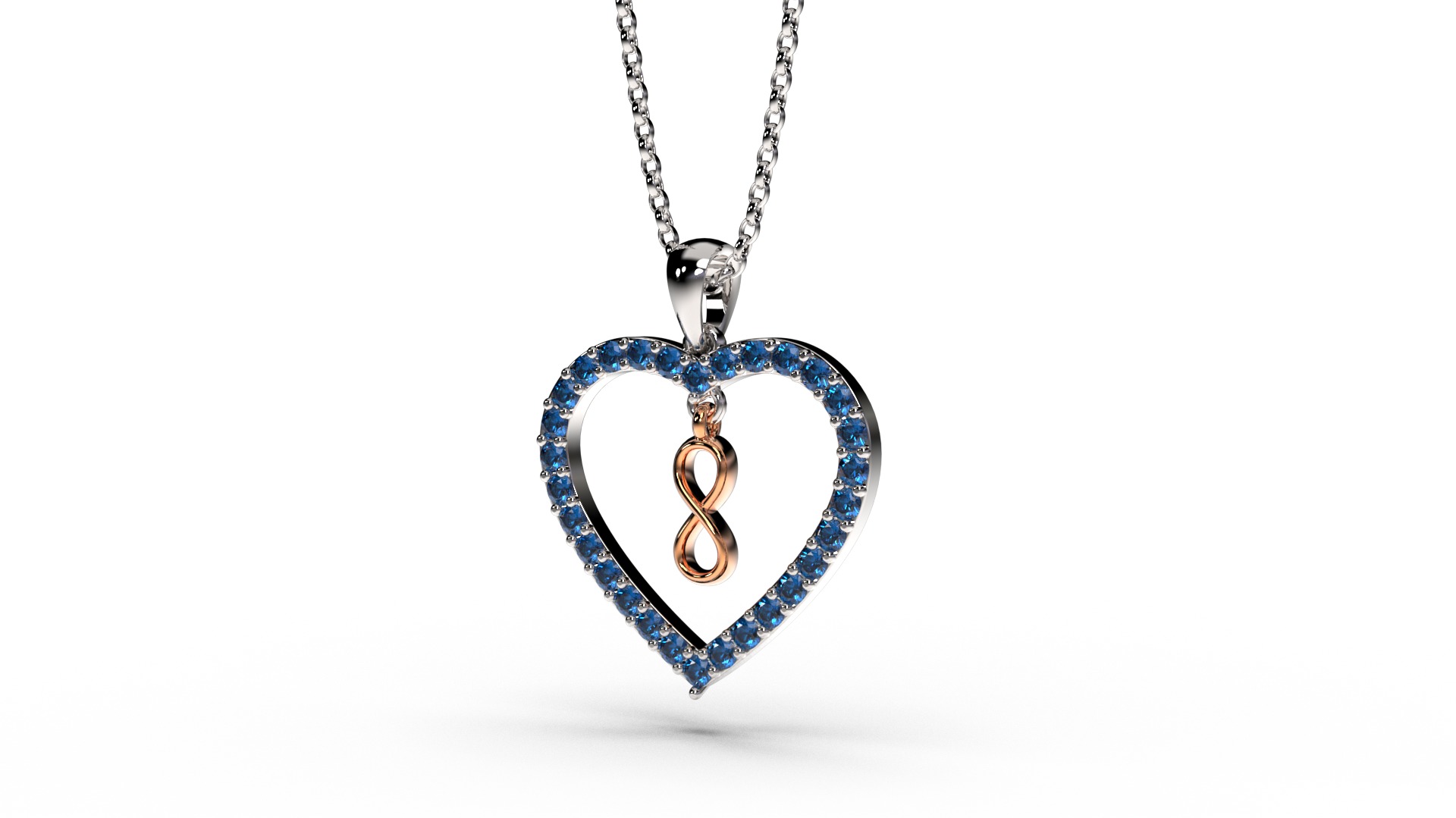 HEART INFINITY PENDANT LOVE SIGN - Diamonds Valentines Day 3D print model_9