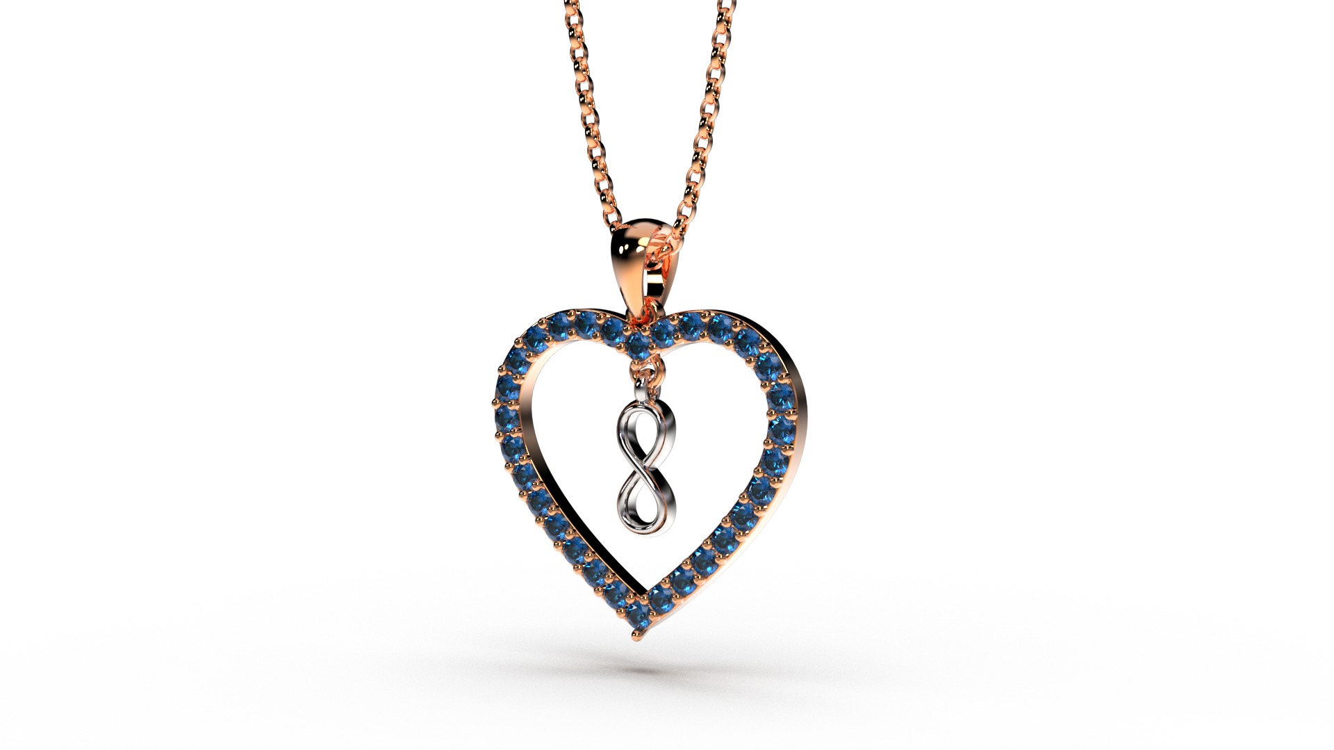 HEART INFINITY PENDANT LOVE SIGN - Diamonds Valentines Day 3D print model_13