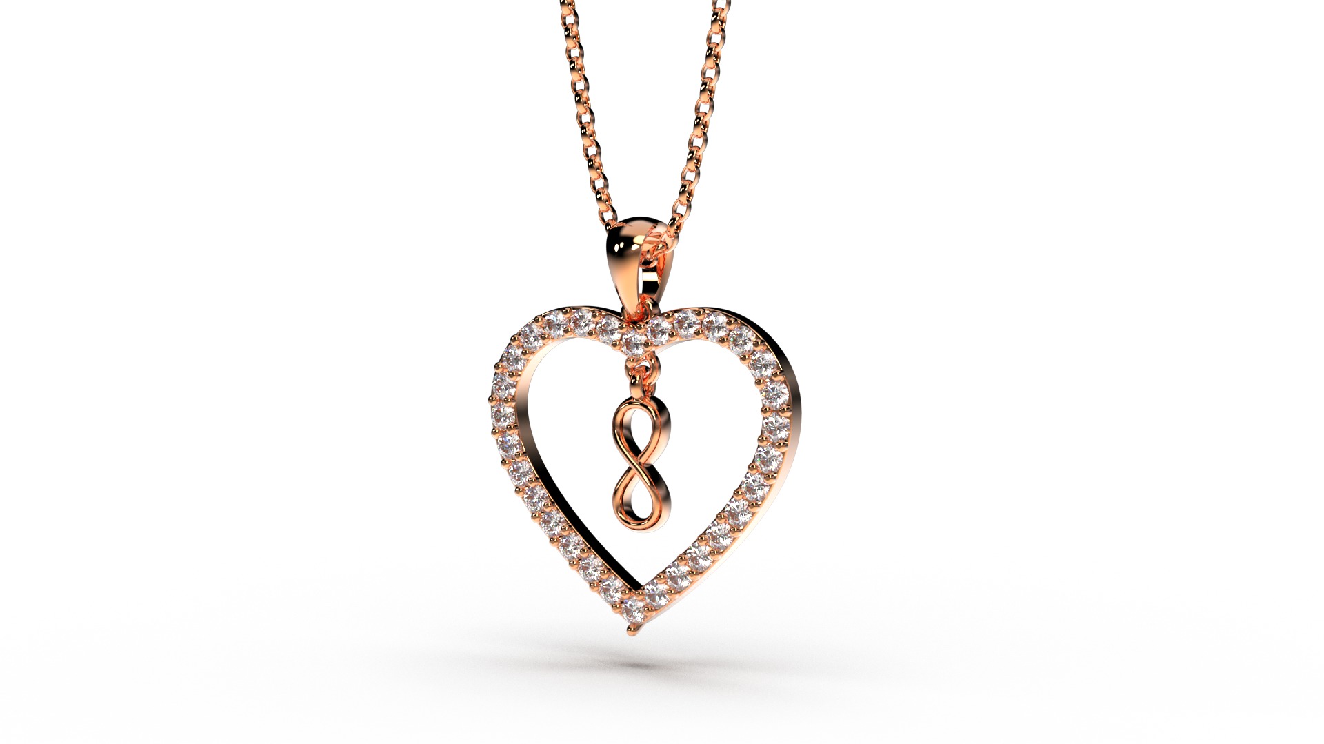 HEART INFINITY PENDANT LOVE SIGN - Diamonds Valentines Day 3D print model_15