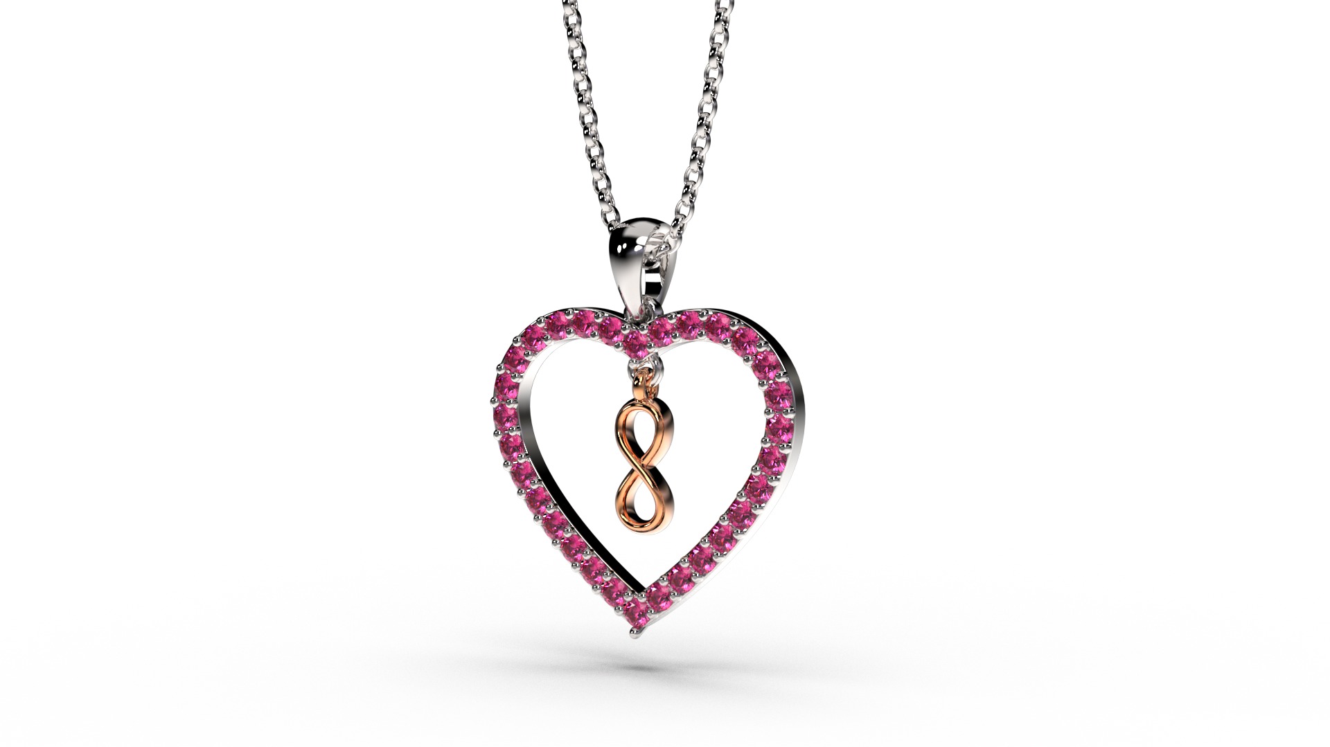 HEART INFINITY PENDANT LOVE SIGN - Diamonds Valentines Day 3D print model_11