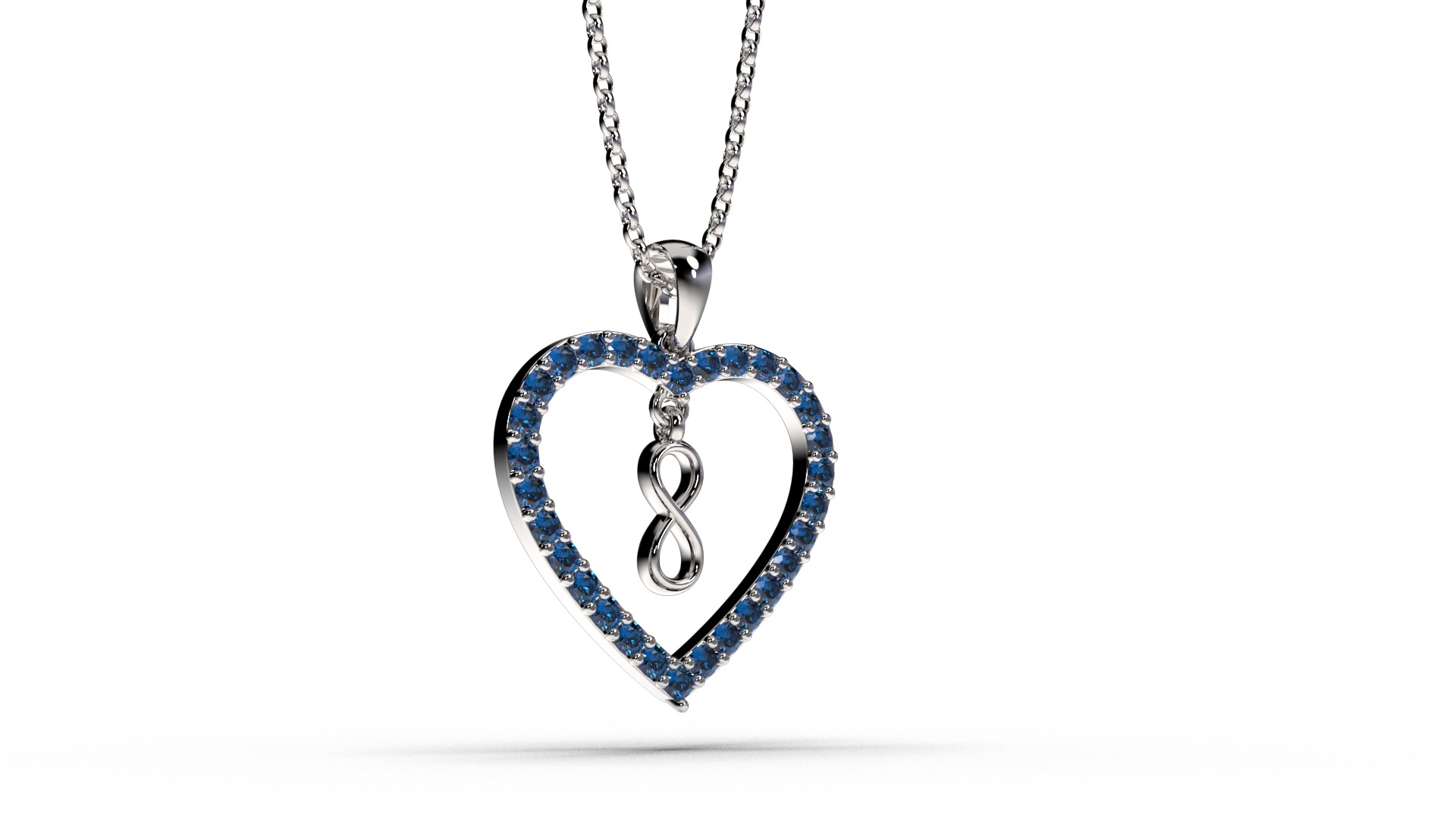 HEART INFINITY PENDANT LOVE SIGN - Diamonds Valentines Day 3D print model_16