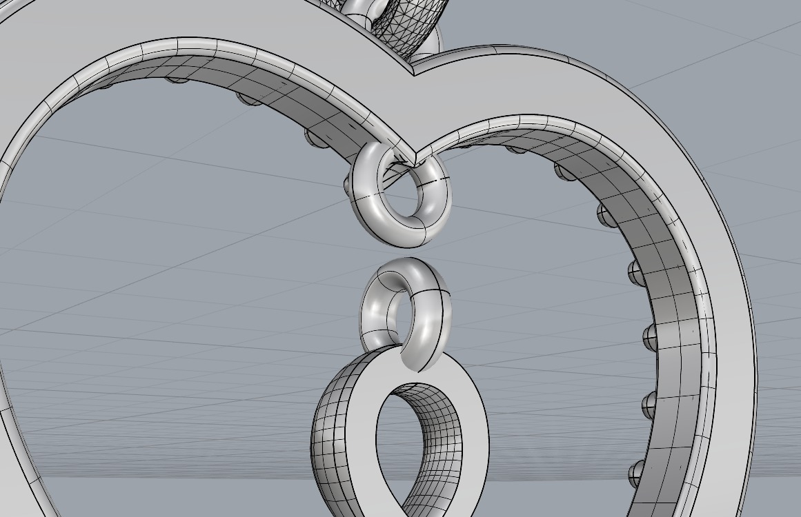 HEART INFINITY PENDANT LOVE SIGN - Diamonds Valentines Day 3D print model_28