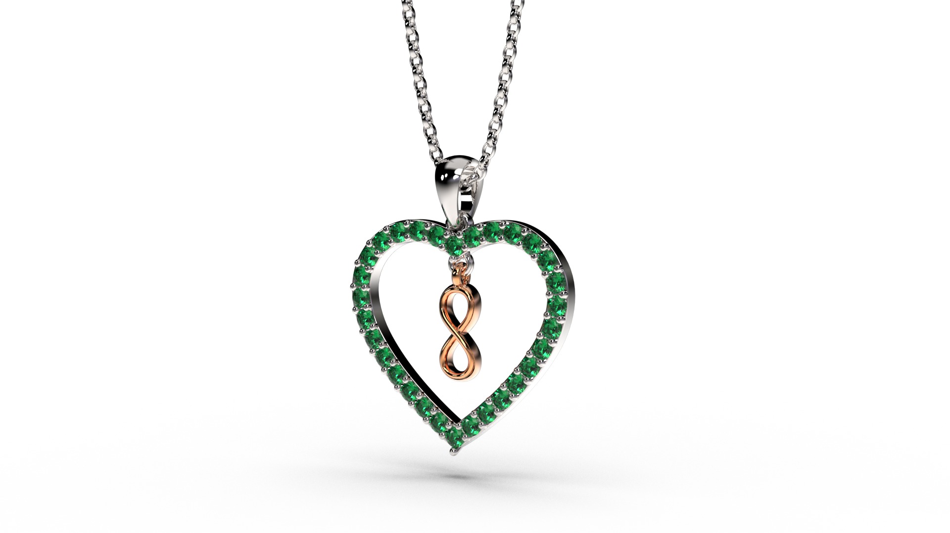 HEART INFINITY PENDANT LOVE SIGN - Diamonds Valentines Day 3D print model_10