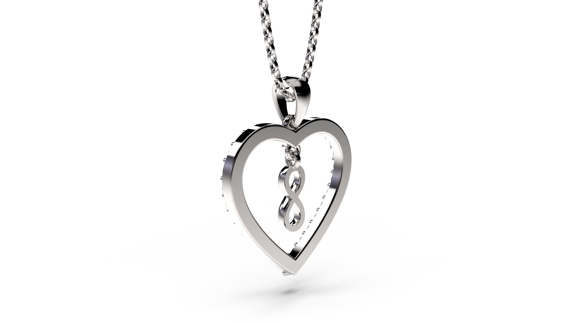 HEART INFINITY PENDANT LOVE SIGN - Diamonds Valentines Day 3D print model_23