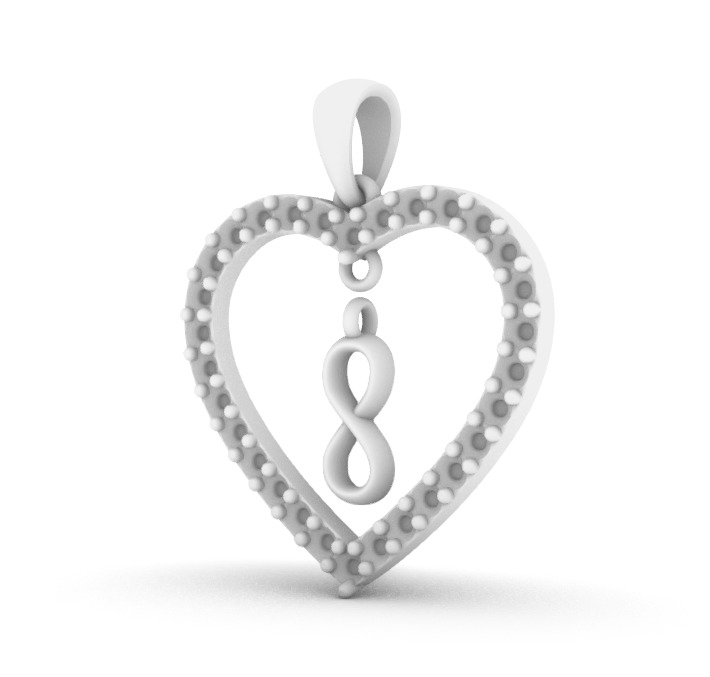 HEART INFINITY PENDANT LOVE SIGN - Diamonds Valentines Day 3D print model_29