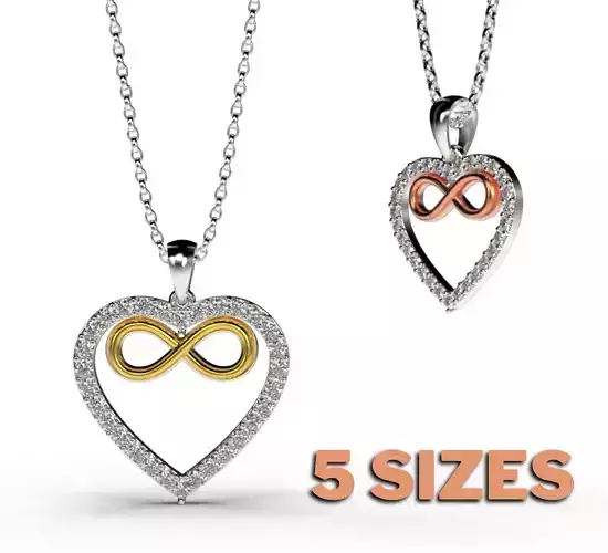 HEART INFINITY PENDANT LOVE SIGN - Diamonds Valentines Day