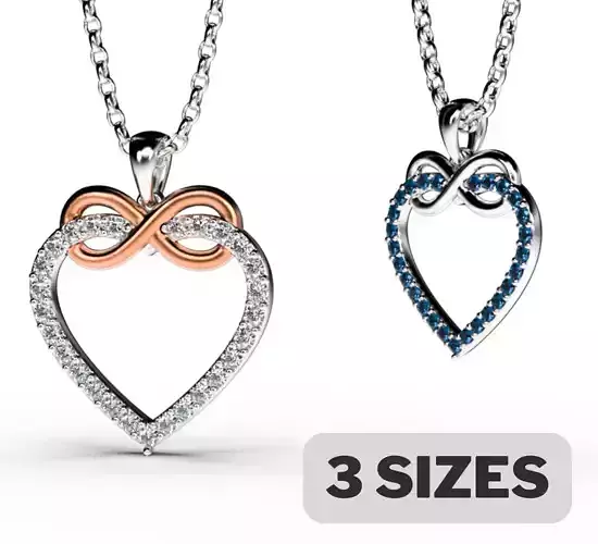 HEART INFINITY PENDANT LOVE SIGN - Diamonds Valentines Day