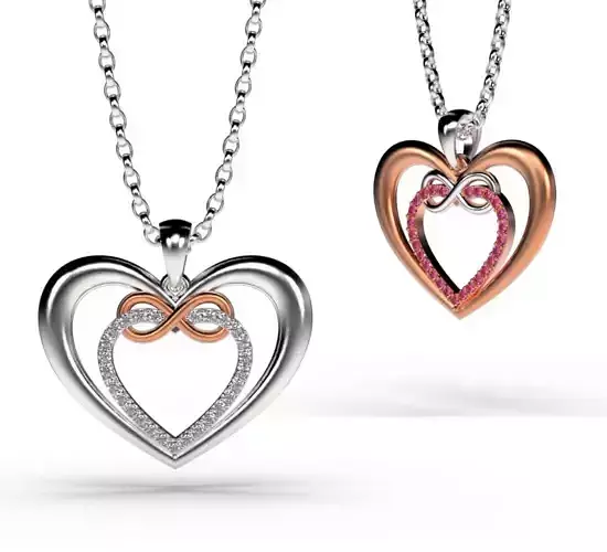 HEART INFINITY PENDANT LOVE SIGN - Diamonds Valentines Day