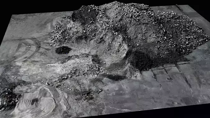 debris stones large pile destroyed building ruins pt2 scan