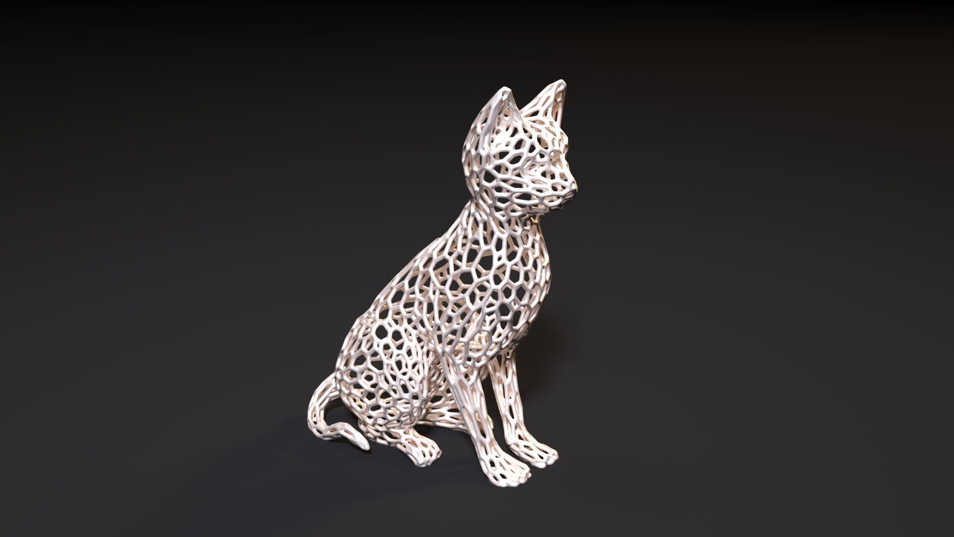Cat Voronoi 3D print model_6