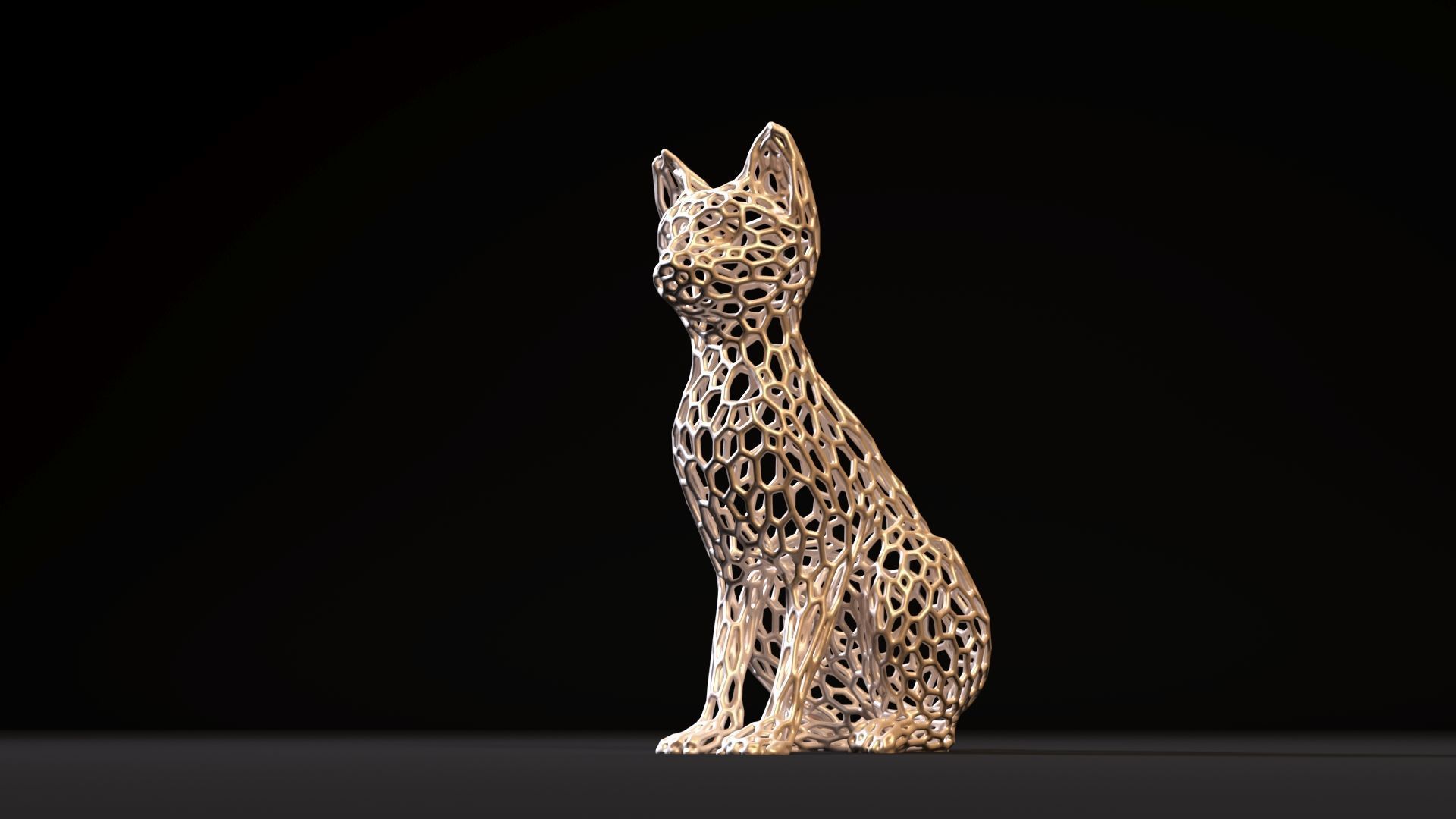 Cat Voronoi 3D print model_9