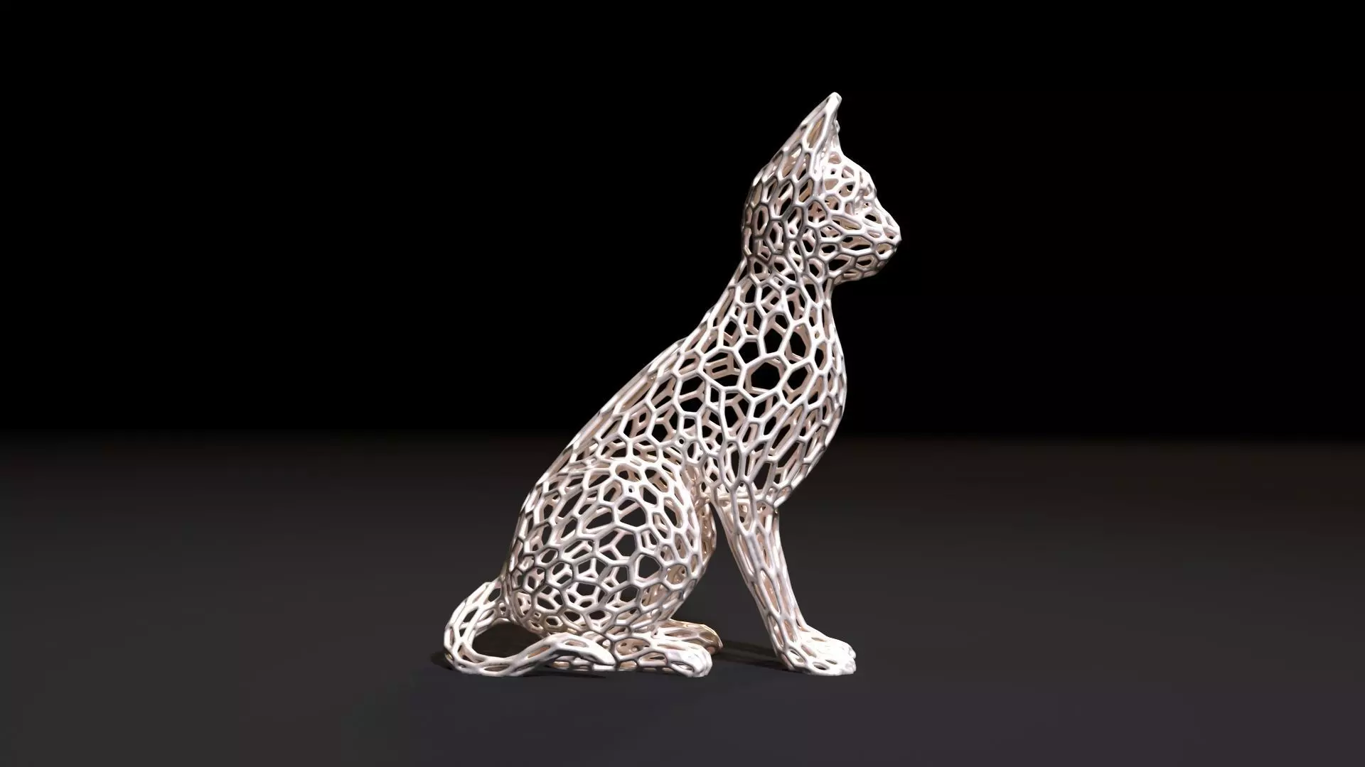 Cat Voronoi 3D print model_0