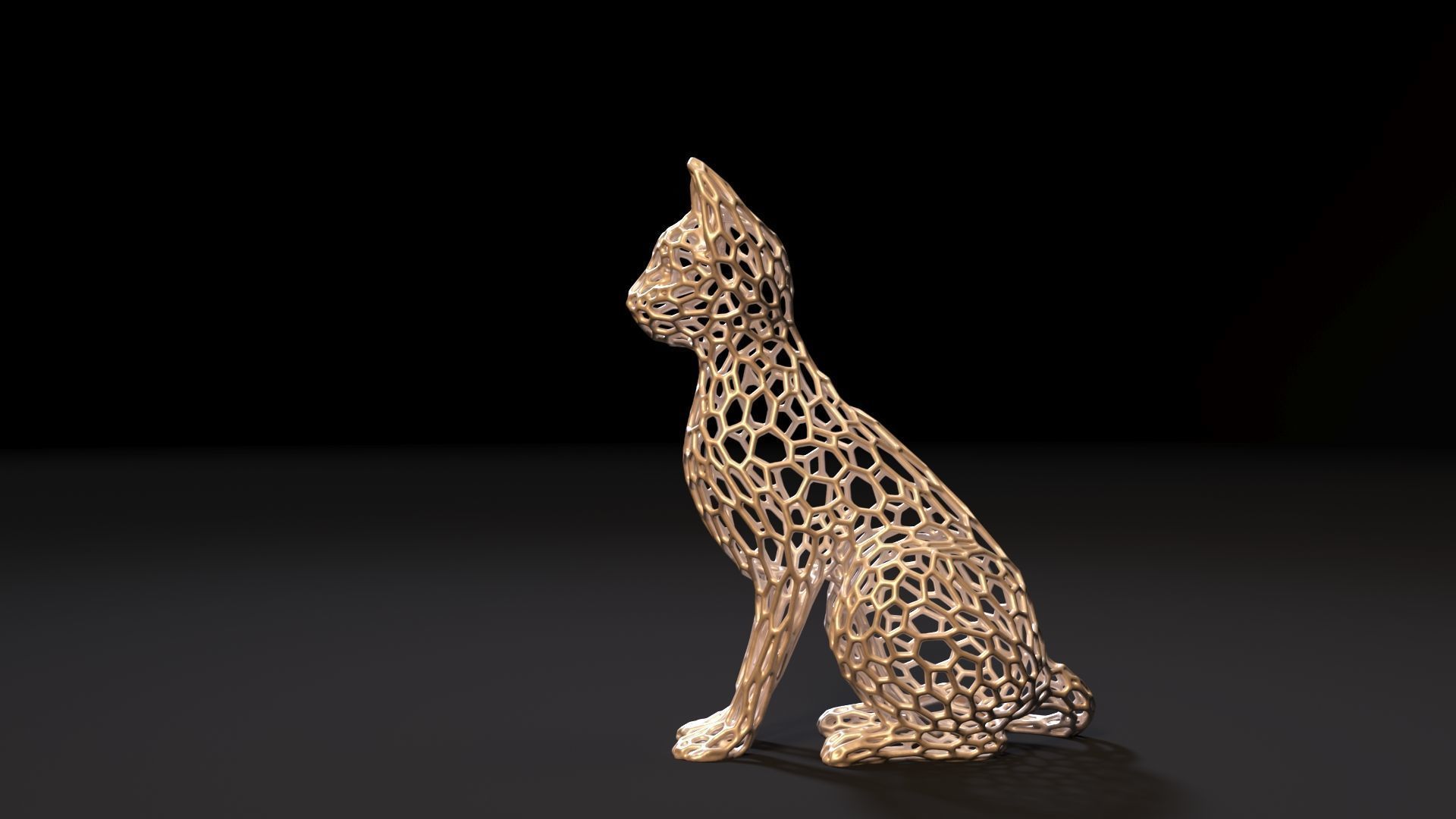 Cat Voronoi 3D print model_2