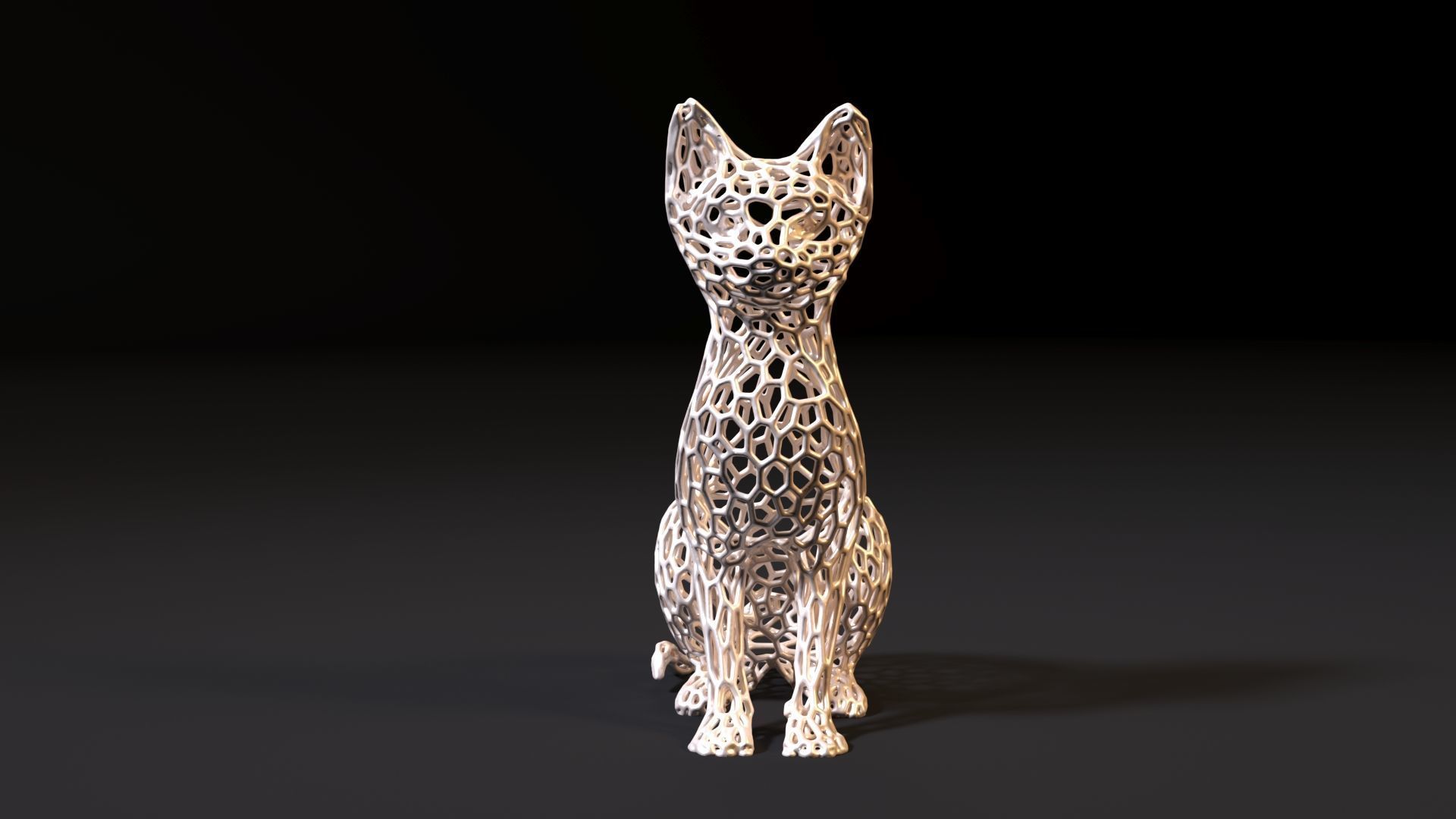 Cat Voronoi 3D print model_7