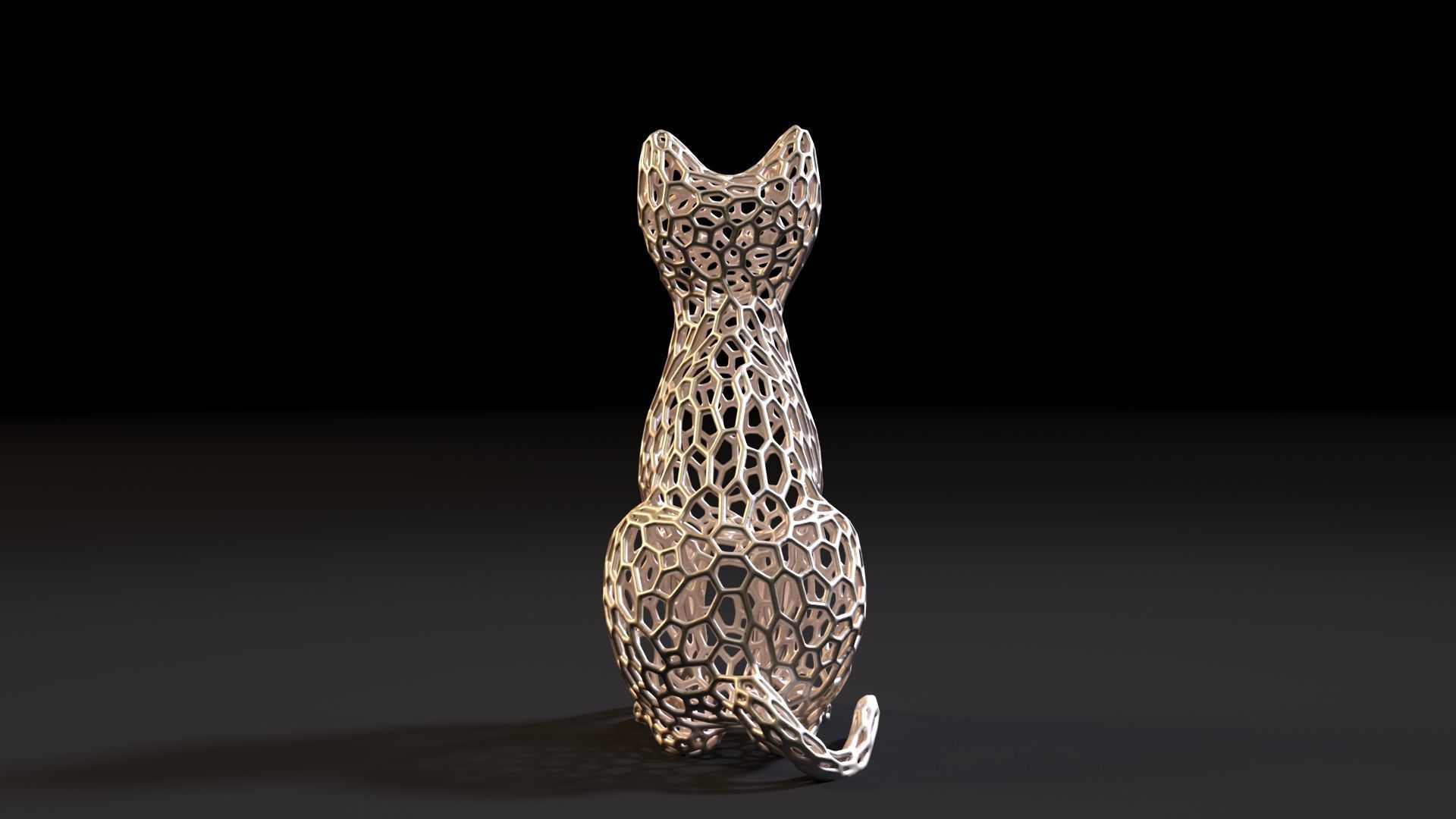 Cat Voronoi 3D print model_4