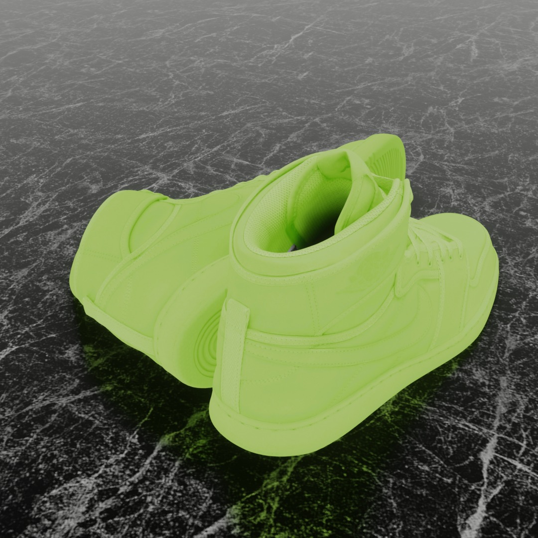 BILLIE EILISH NIKE AIR JORDAN 1 KO SP 3D SHOES Low-poly 3D model_5