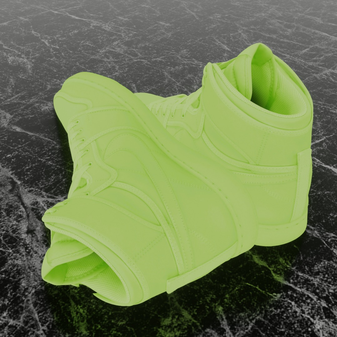 BILLIE EILISH NIKE AIR JORDAN 1 KO SP 3D SHOES Low-poly 3D model_6