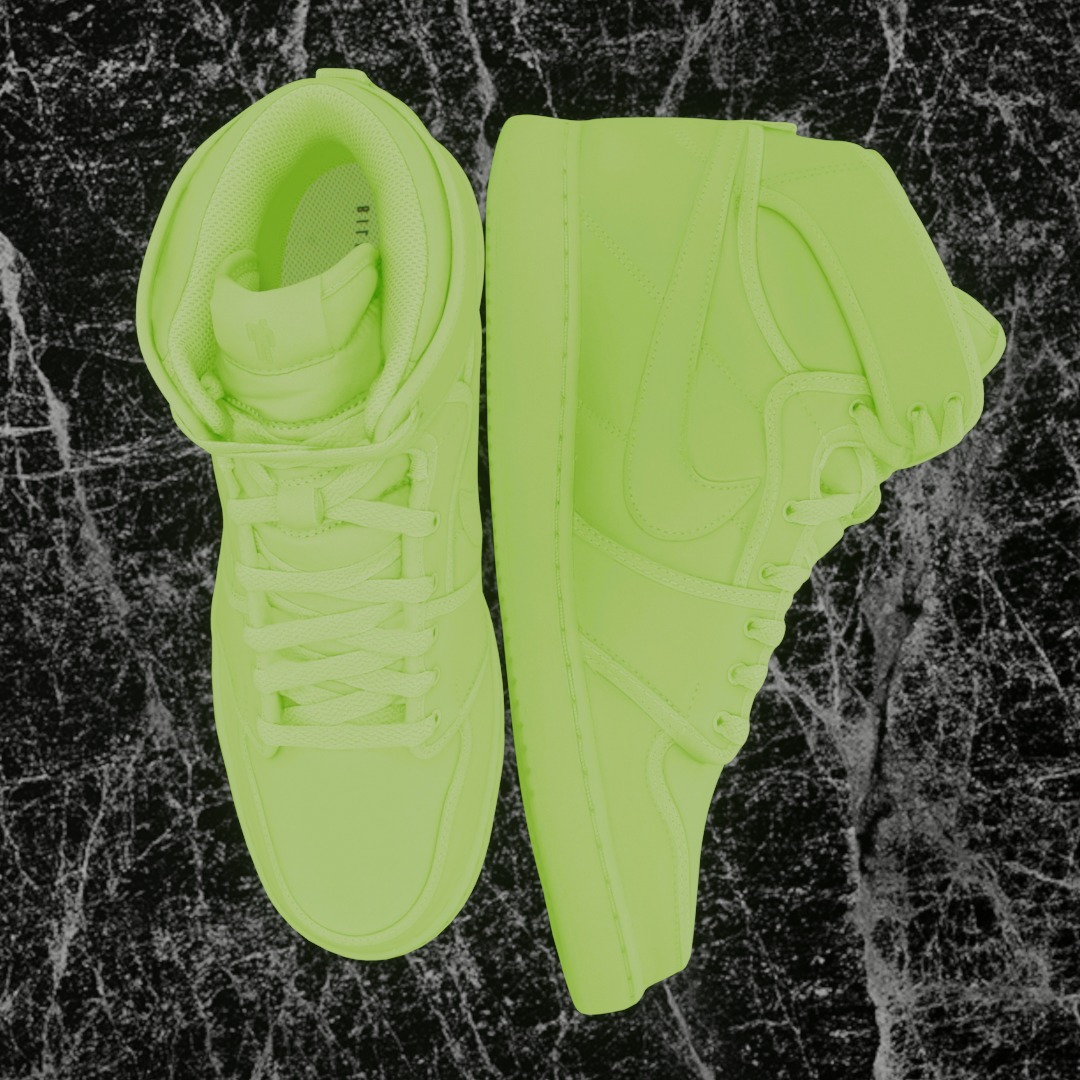 BILLIE EILISH NIKE AIR JORDAN 1 KO SP 3D SHOES Low-poly 3D model_2