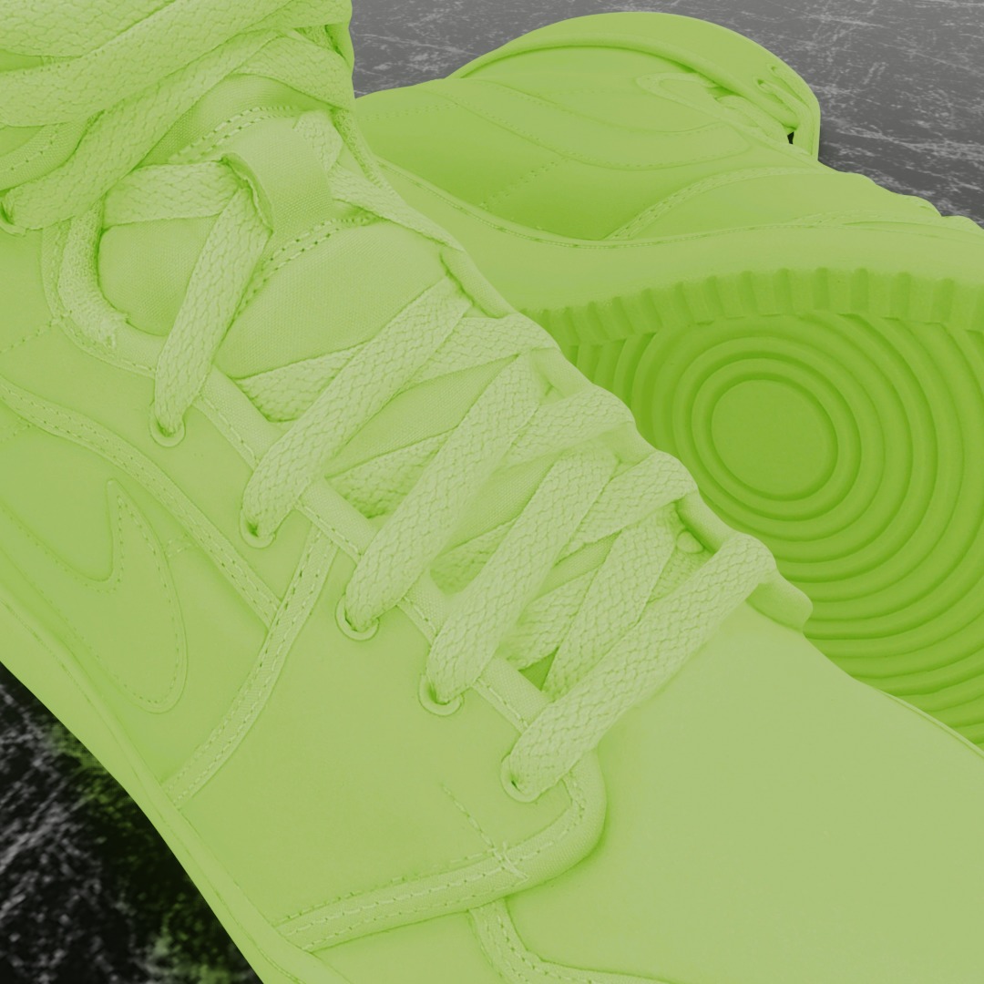 BILLIE EILISH NIKE AIR JORDAN 1 KO SP 3D SHOES Low-poly 3D model_10