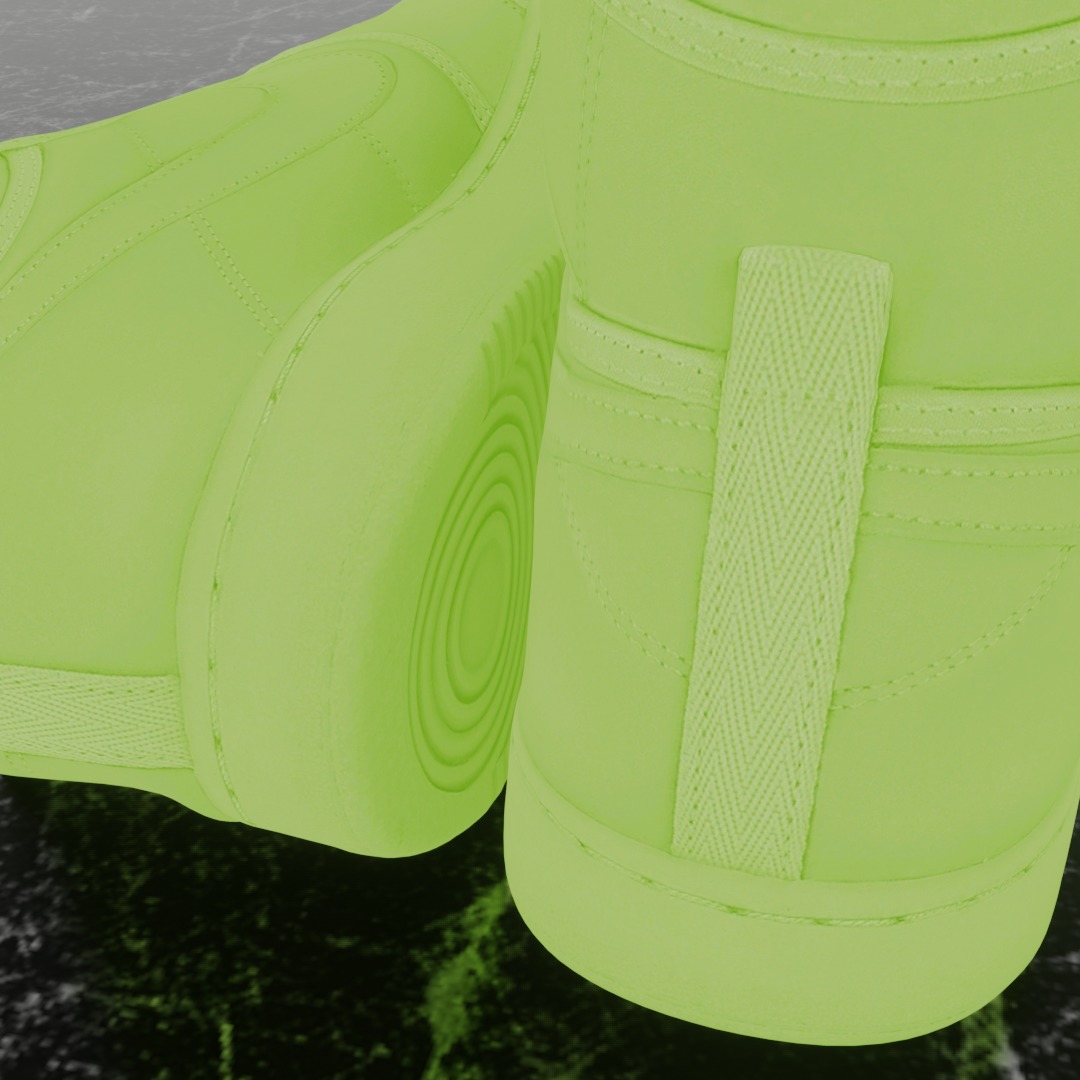 BILLIE EILISH NIKE AIR JORDAN 1 KO SP 3D SHOES Low-poly 3D model_9
