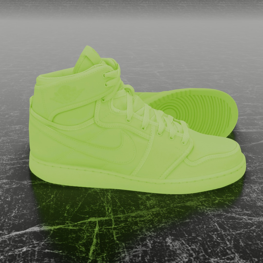 BILLIE EILISH NIKE AIR JORDAN 1 KO SP 3D SHOES Low-poly 3D model_4
