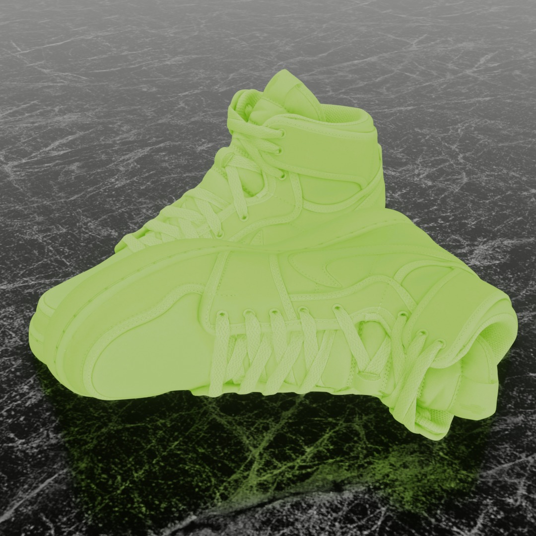 BILLIE EILISH NIKE AIR JORDAN 1 KO SP 3D SHOES Low-poly 3D model_1