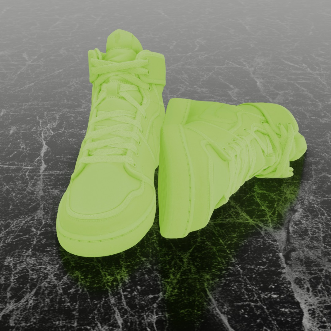 BILLIE EILISH NIKE AIR JORDAN 1 KO SP 3D SHOES Low-poly 3D model_3