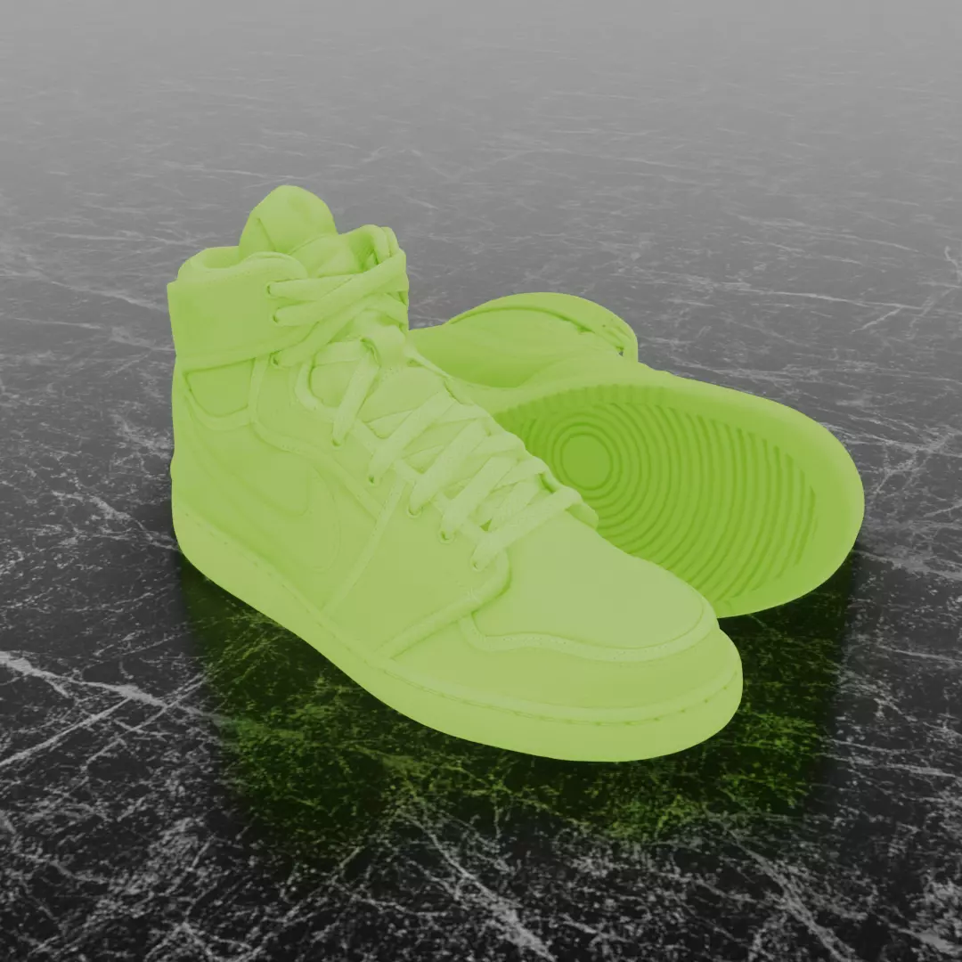 BILLIE EILISH NIKE AIR JORDAN 1 KO SP 3D SHOES Low-poly 3D model_0