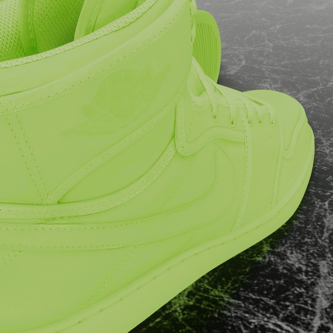 BILLIE EILISH NIKE AIR JORDAN 1 KO SP 3D SHOES Low-poly 3D model_11