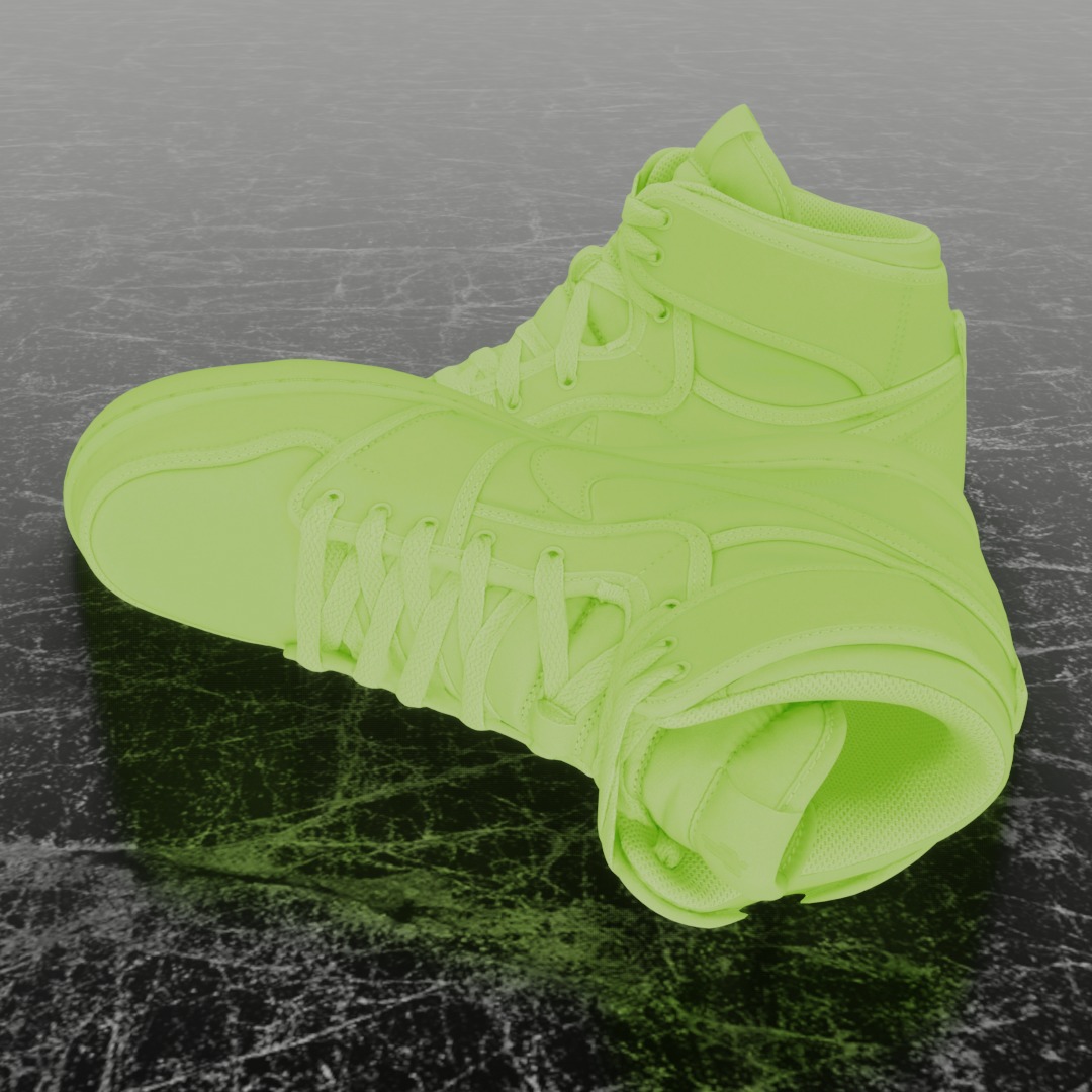 BILLIE EILISH NIKE AIR JORDAN 1 KO SP 3D SHOES Low-poly 3D model_7