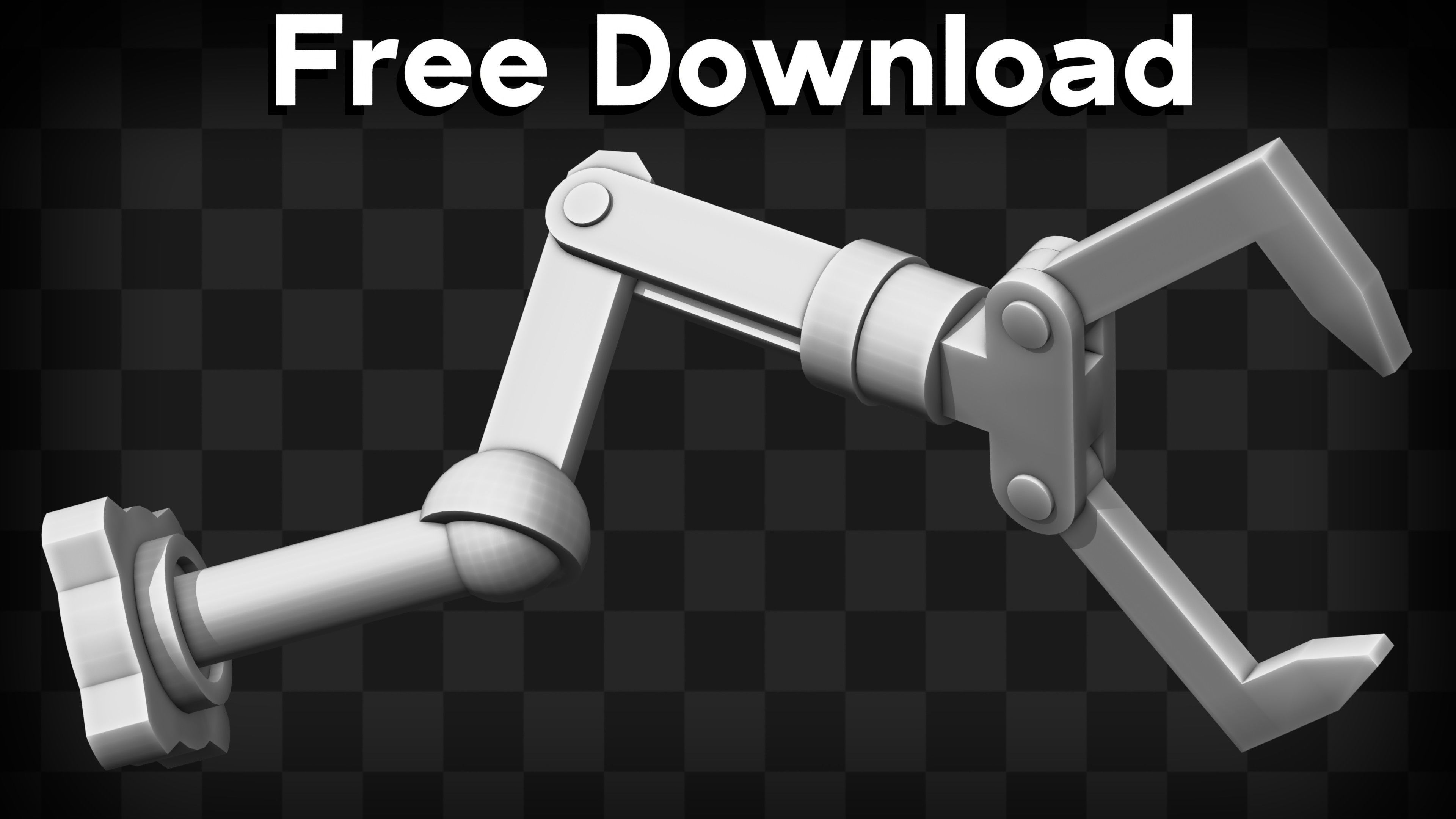 Robot Arm-Mechanical Rigging Free 3D model_3
