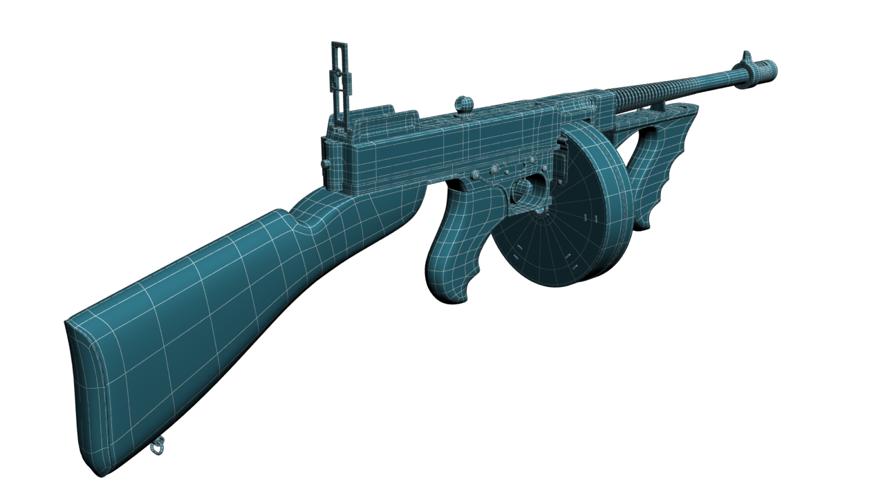 Tommy gun Machinegun 3D model_11