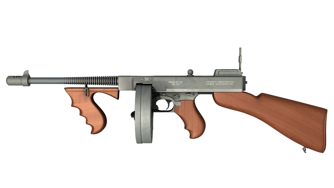 Tommy gun Machinegun 3D model_1