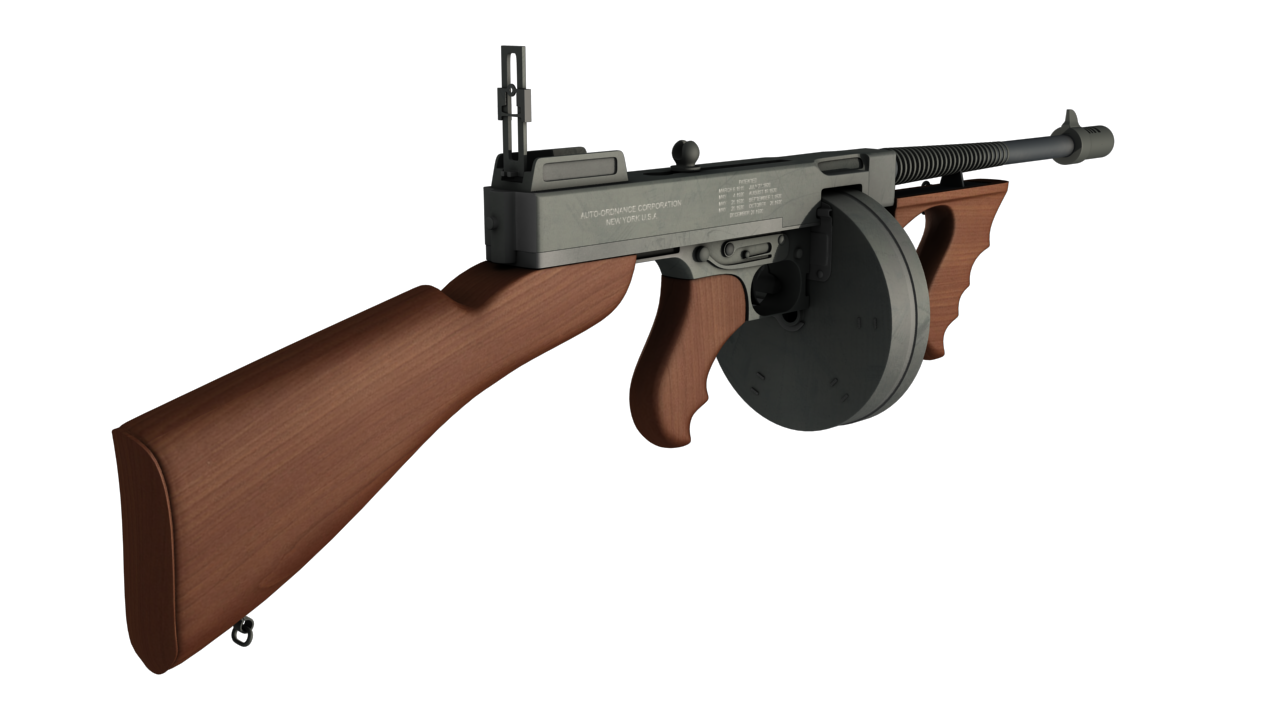 Tommy gun Machinegun 3D model_7