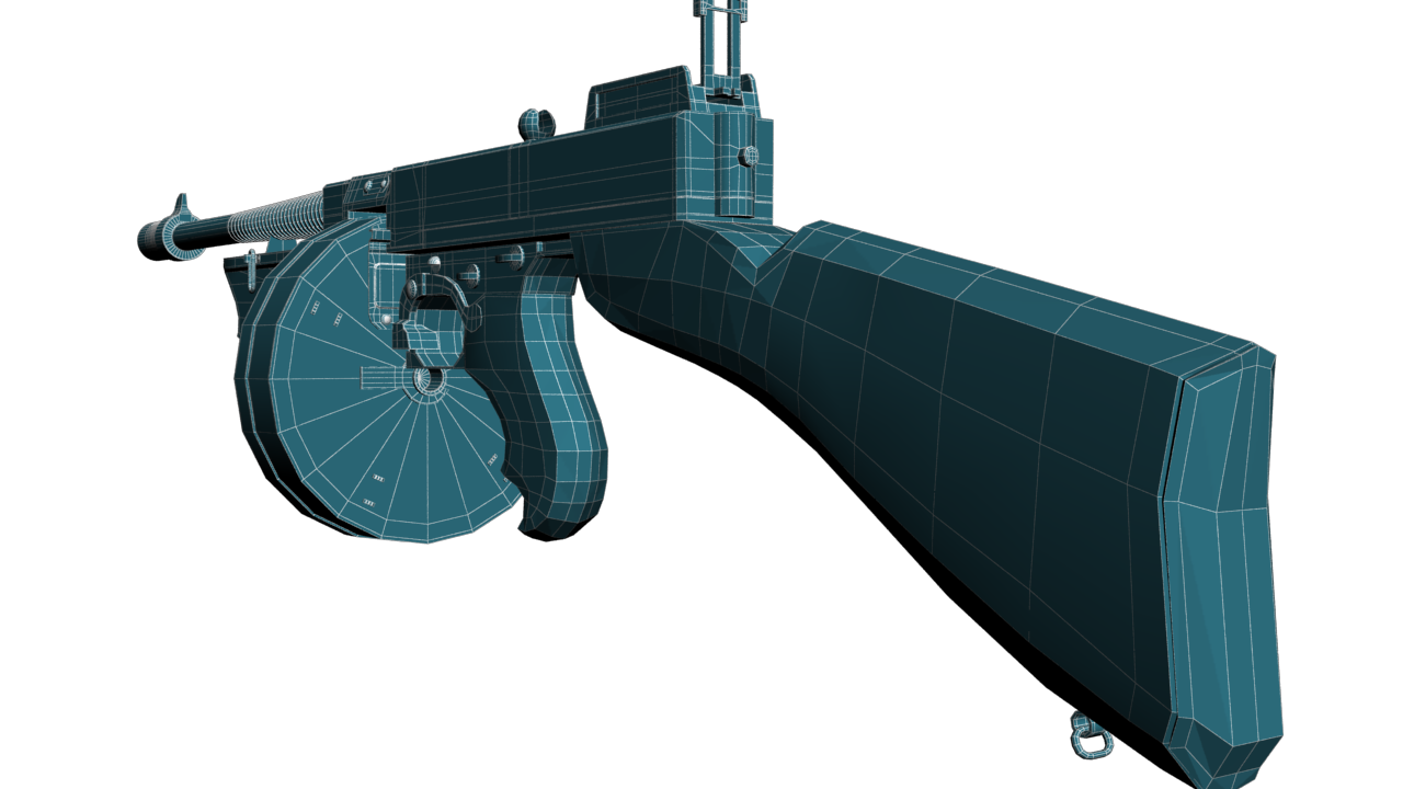 Tommy gun Machinegun 3D model_19